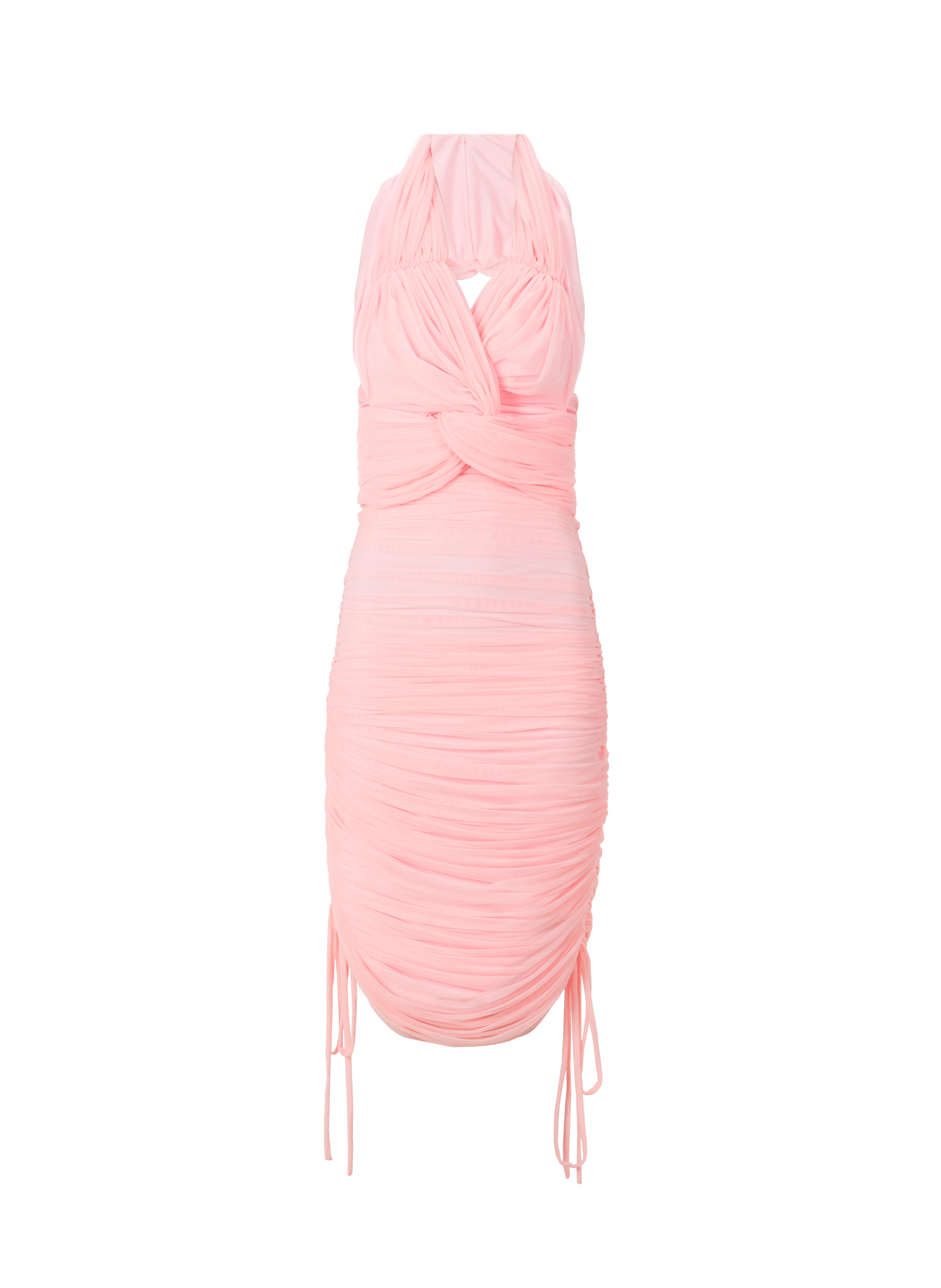 Robe Diana en tulle froncé Rose