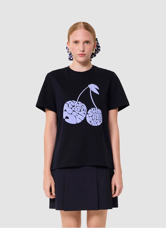 T-shirt droit uni - tara cherry Bleu by TARA JARMON TARA JARMON T-shirt droit uni - tara cherry Bleu