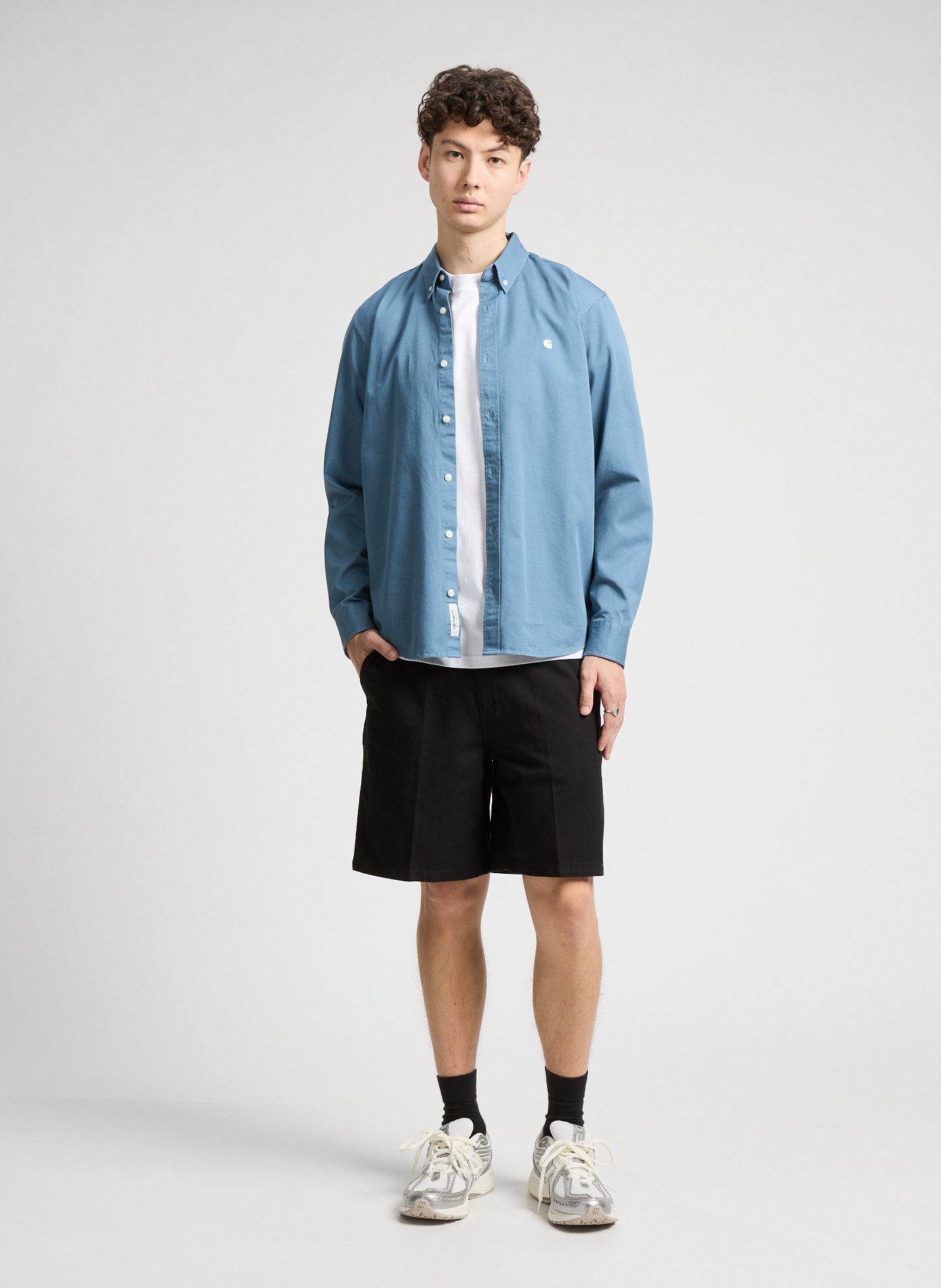 Chemise col américain en coton CARHARTT WIP Bleu