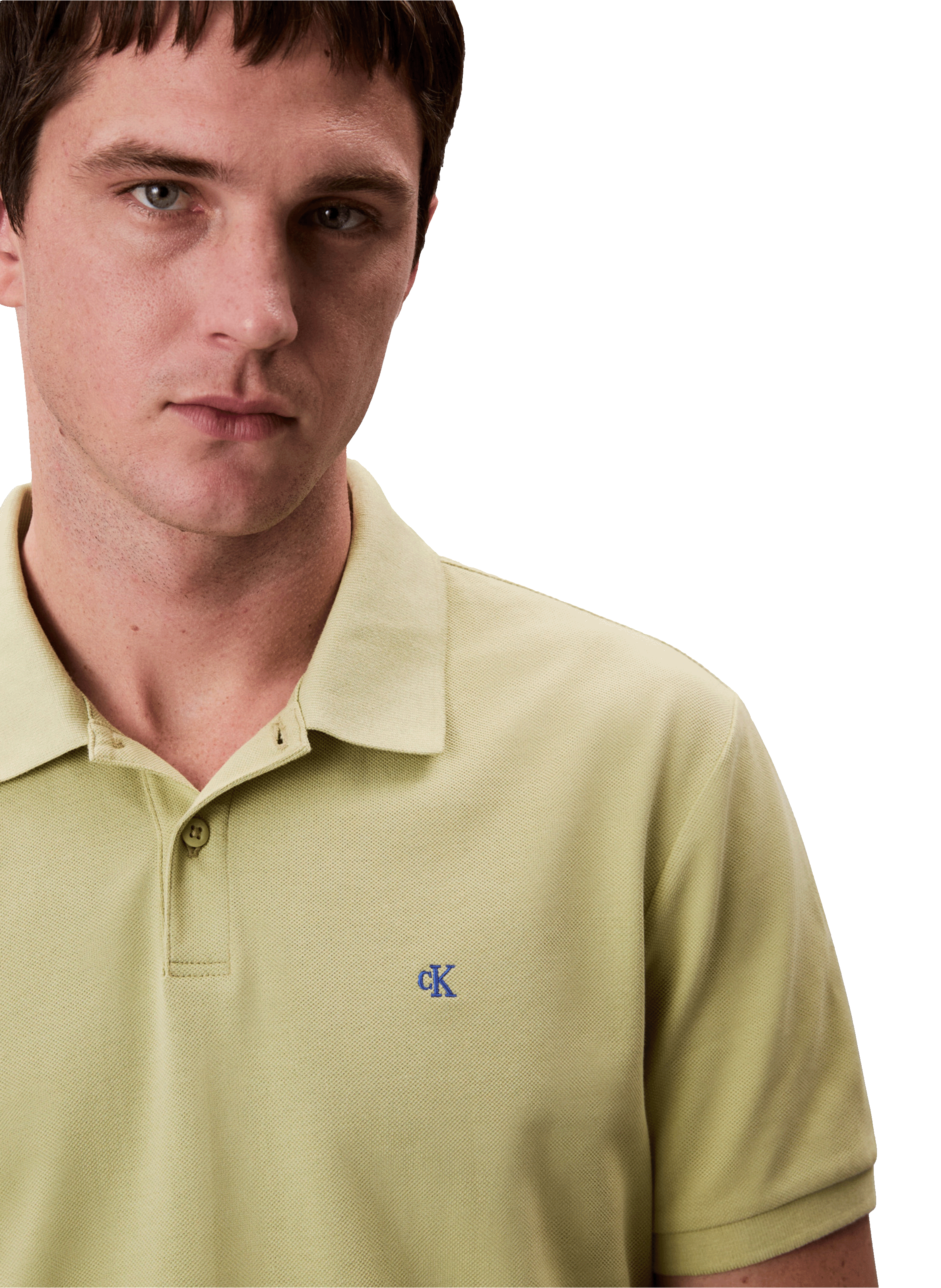 Short sleeve cotton polo shirt CALVIN KLEIN Beige