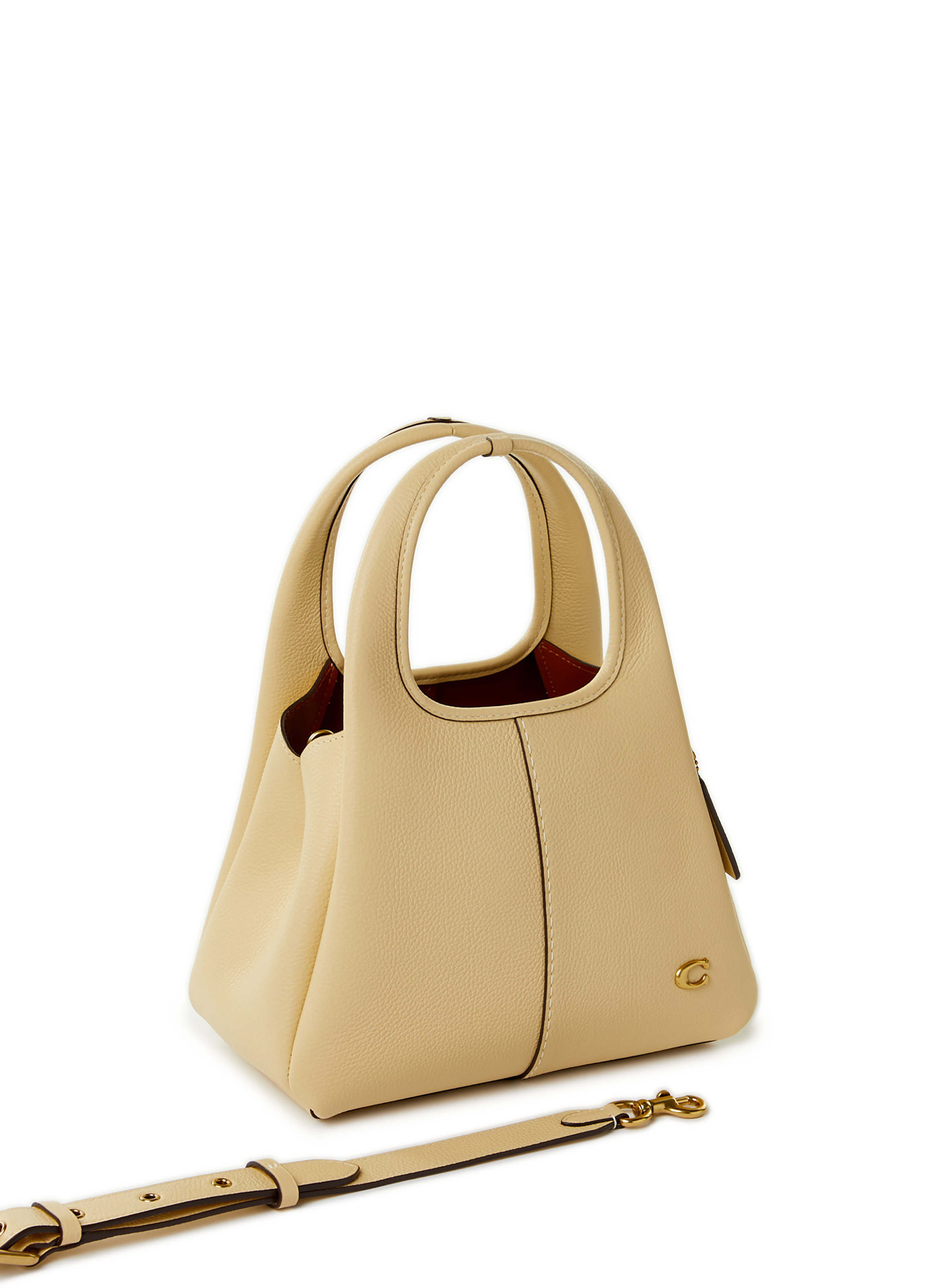 Sac à main en cuir Lana COACH Beige