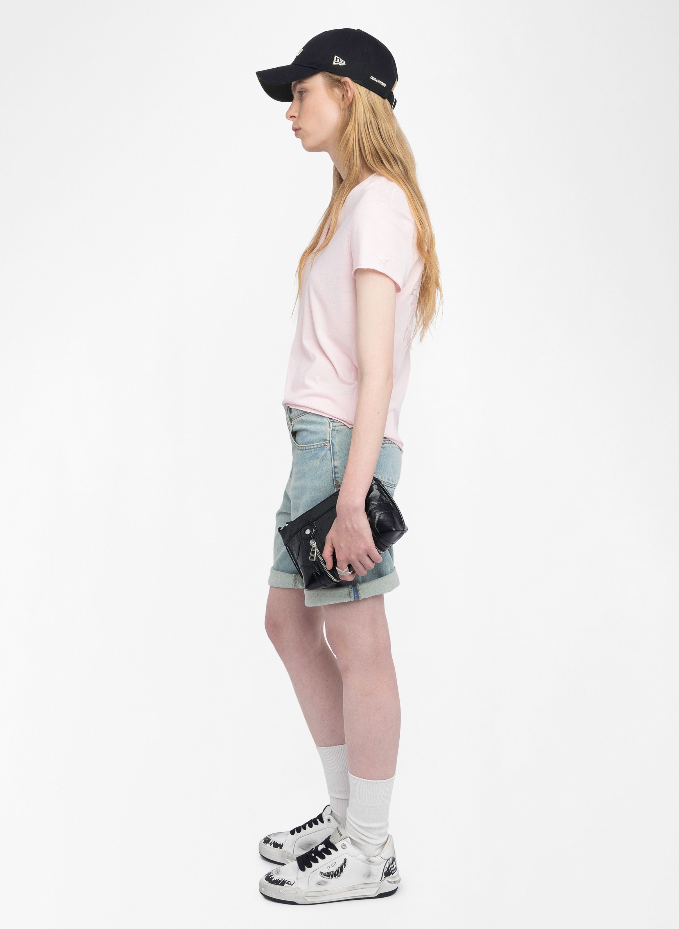 Tee-shirt droit col v motif dos story ZADIG&VOLTAIRE Rose