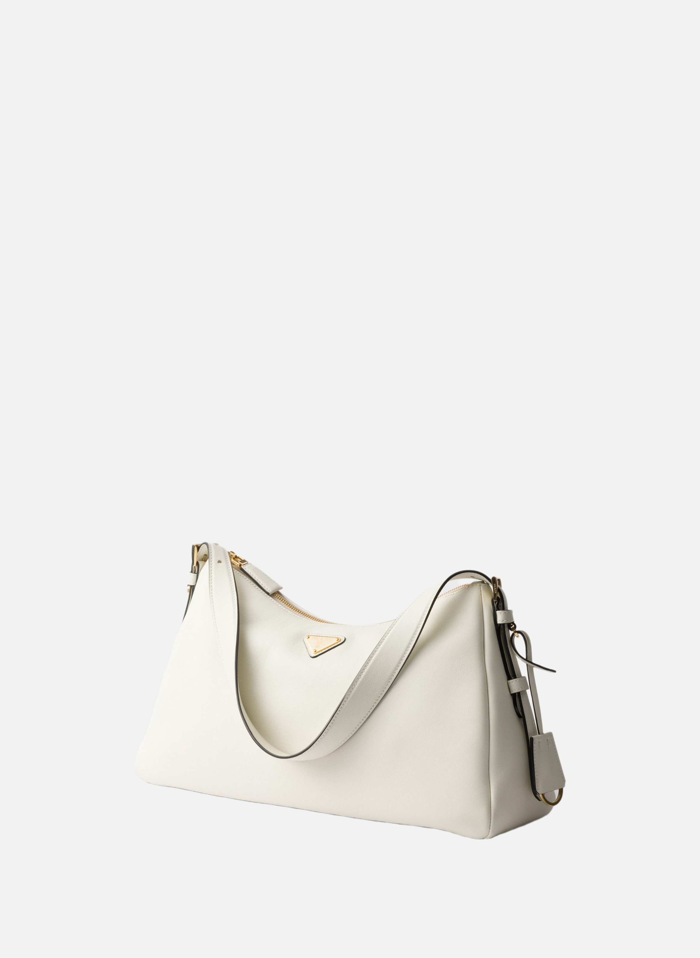 Grand sac porté épaule en cuir prada aimée PRADA Blanc