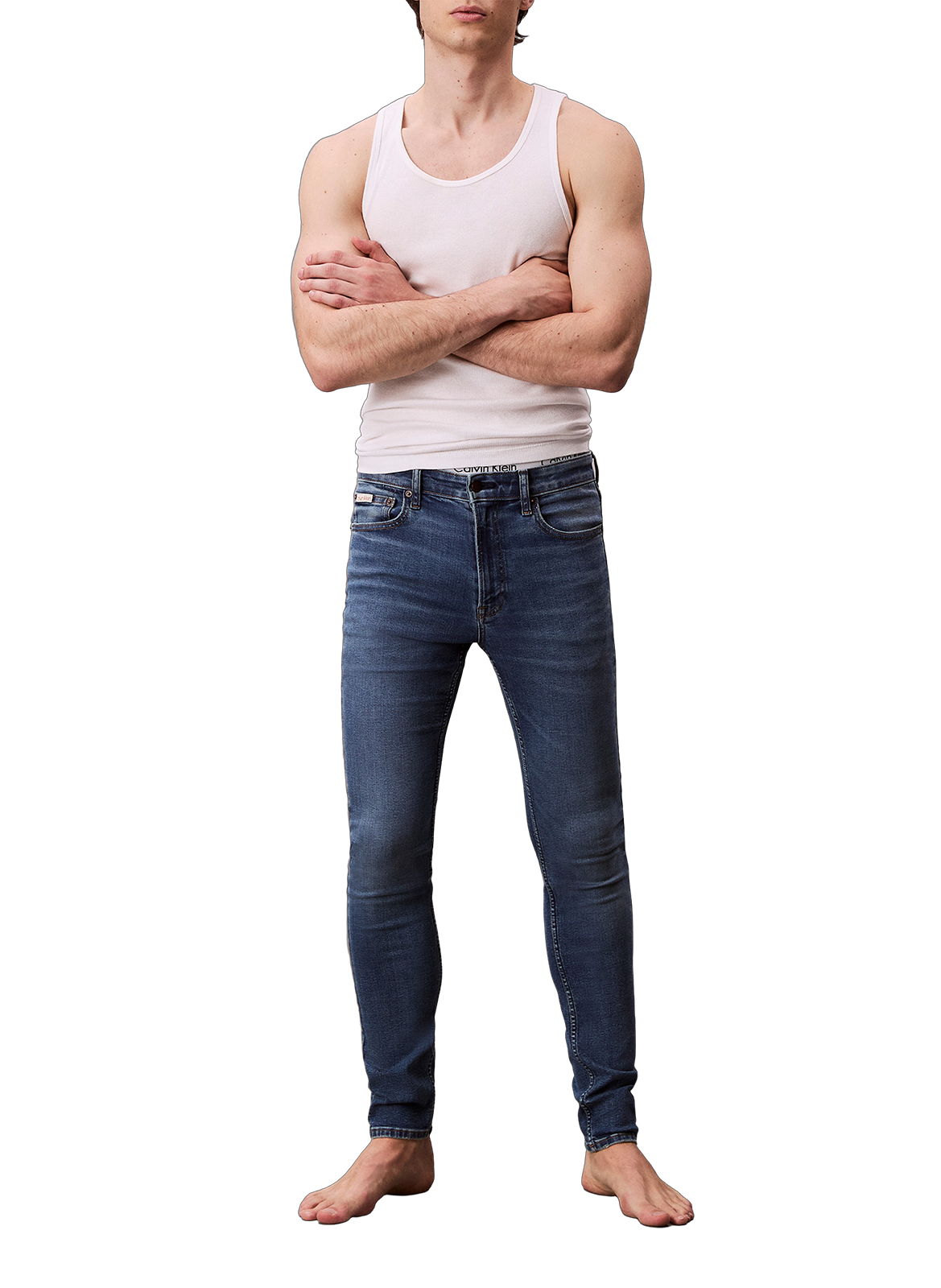 Cotton-blend skinny jeans CALVIN KLEIN Blue