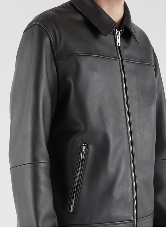 Blouson Fool col classique en cuir | Noir by SAISON 1865 Blouson Fool col classique en cuir Noir