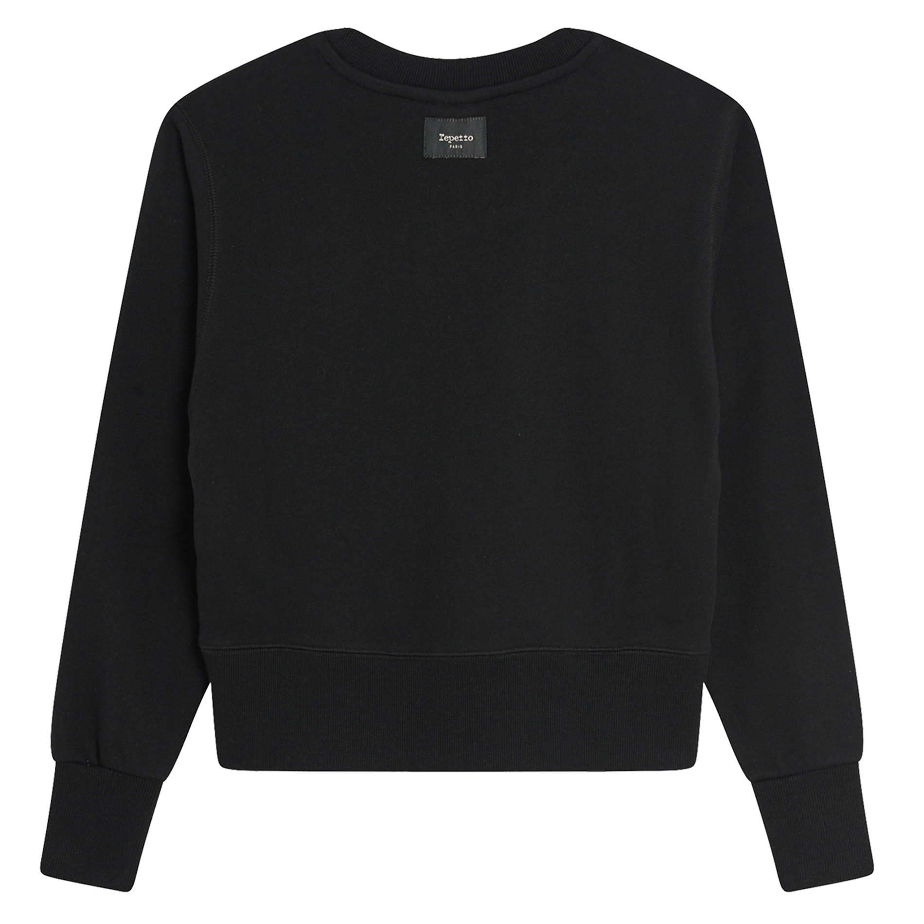 Sweatshirt col rond en coton brodé REPETTO Noir