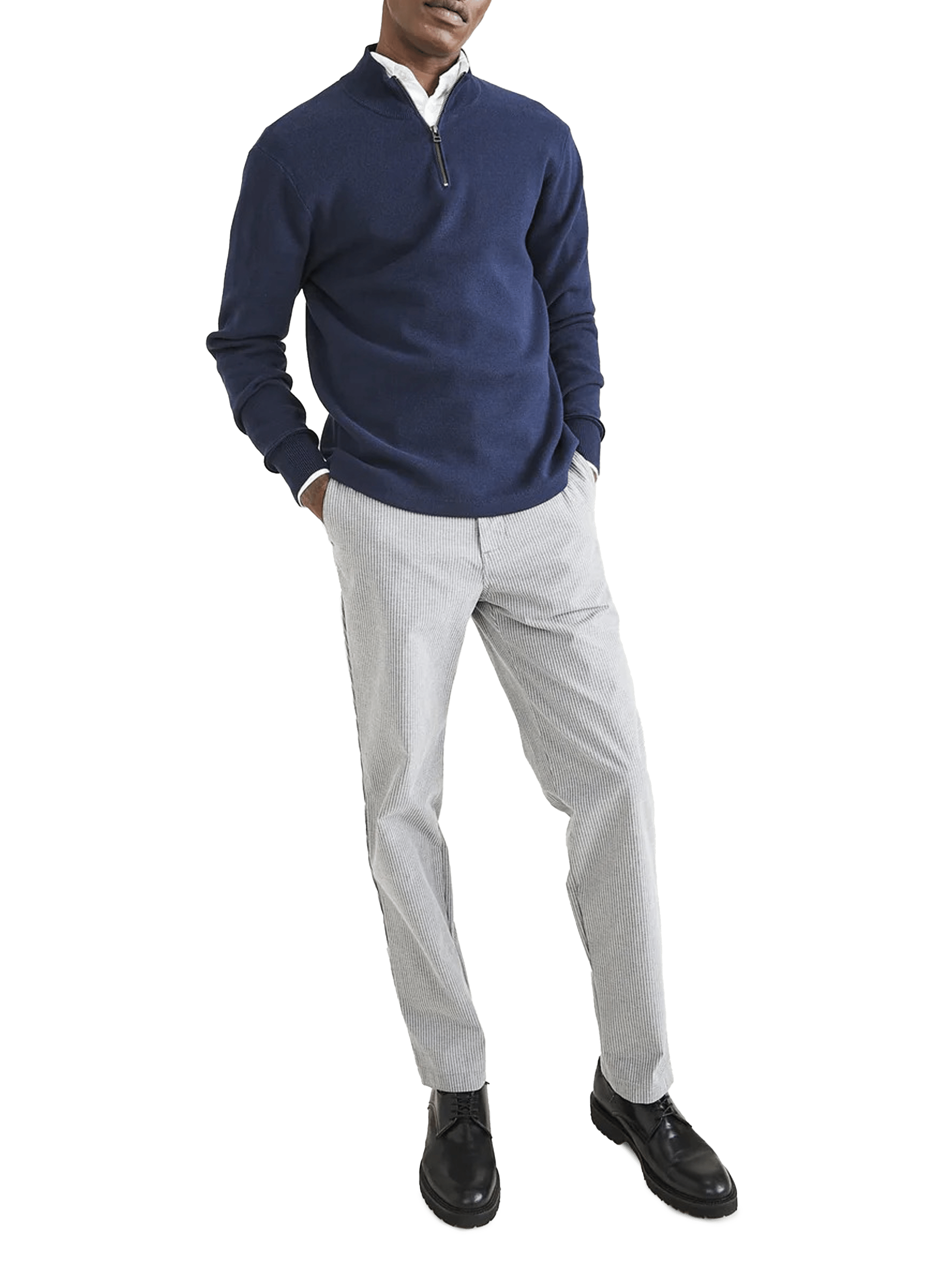 Pull à col camionneur en coton DOCKERS Bleu