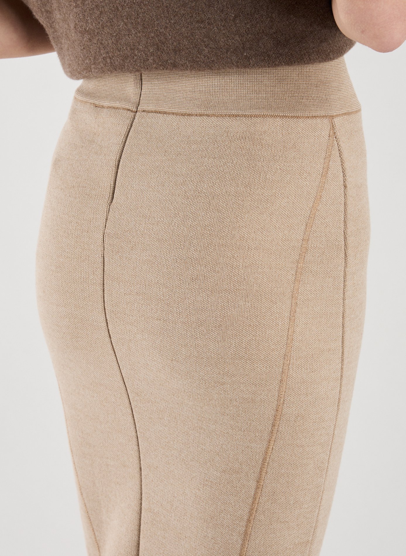 The Doppio knit skirt JACQUEMUS Beige