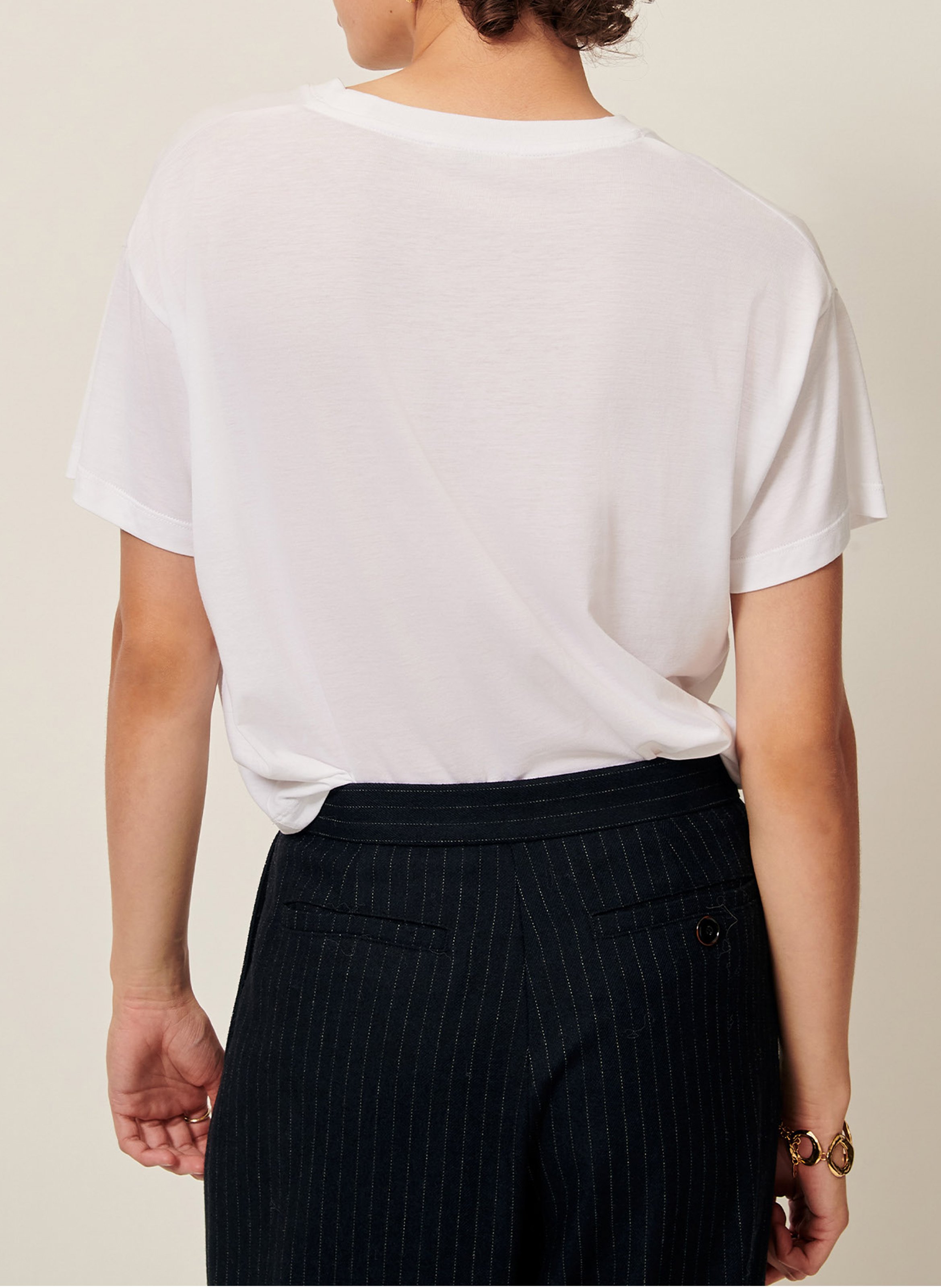 Tee-shirt oversize col rond too SESSUN Blanc