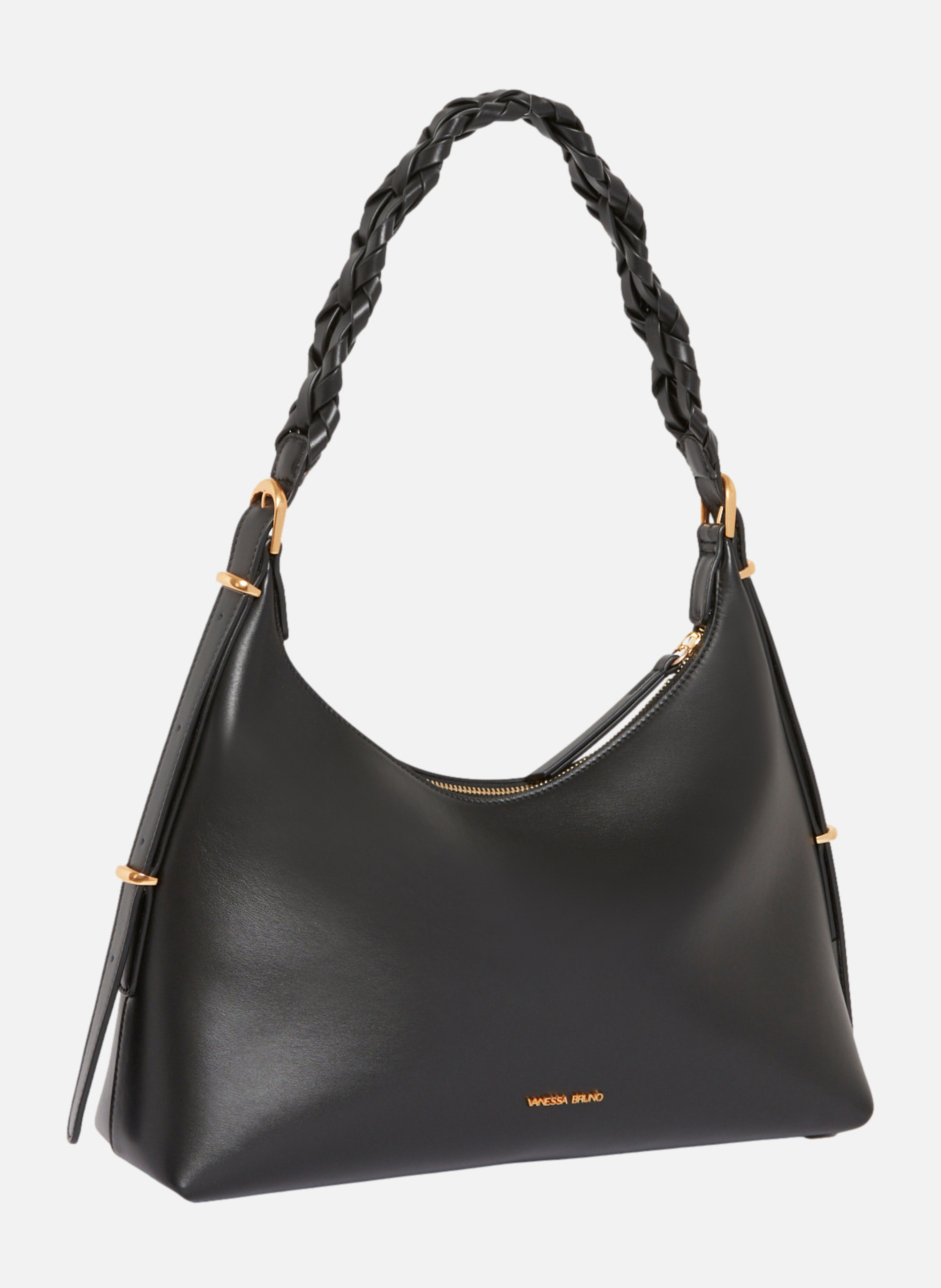 Sac jess zippé en cuir lisse VANESSA BRUNO Noir