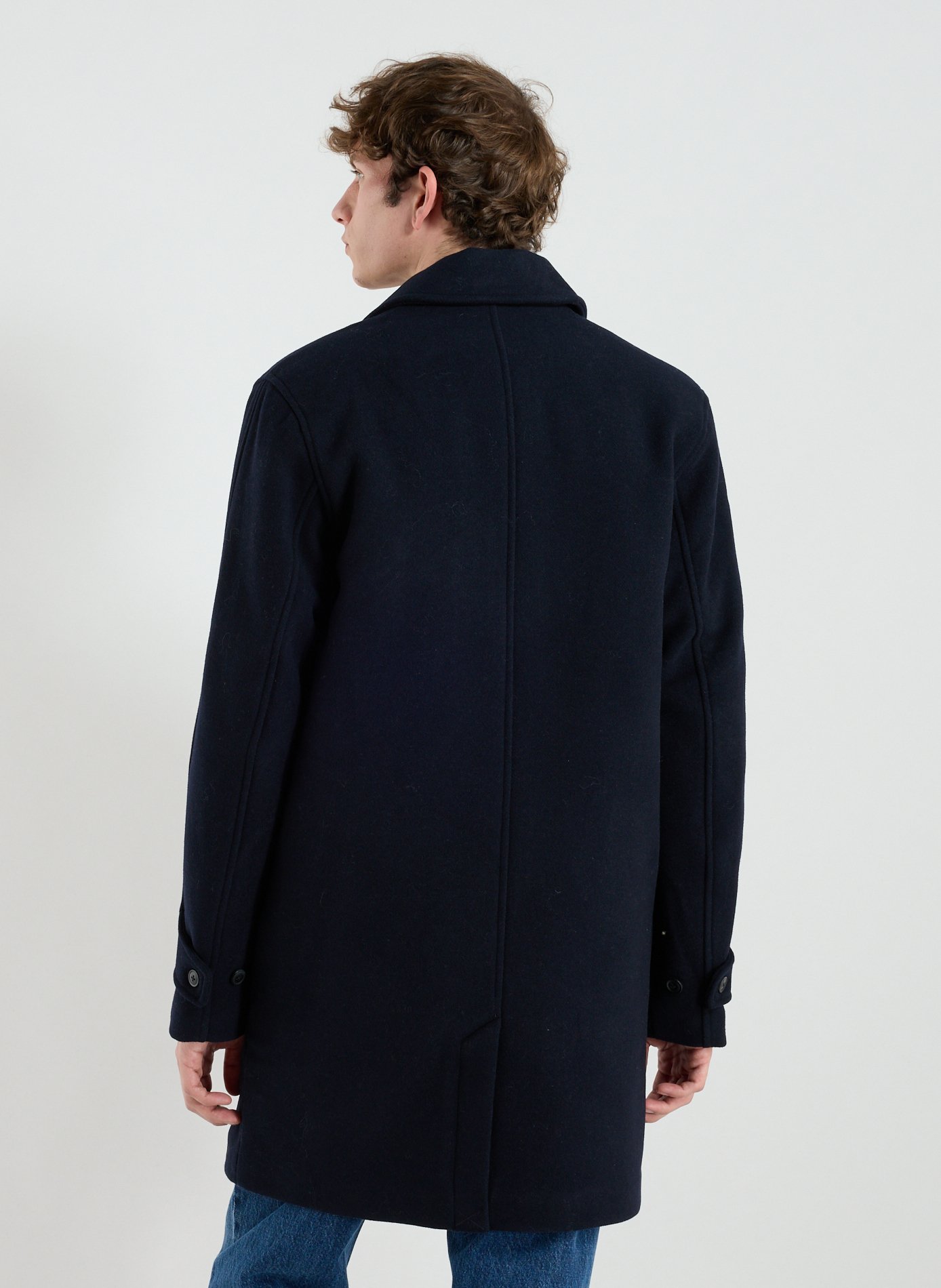 Manteau col classique en laine mélangée SAMSOE SAMSOE Bleu