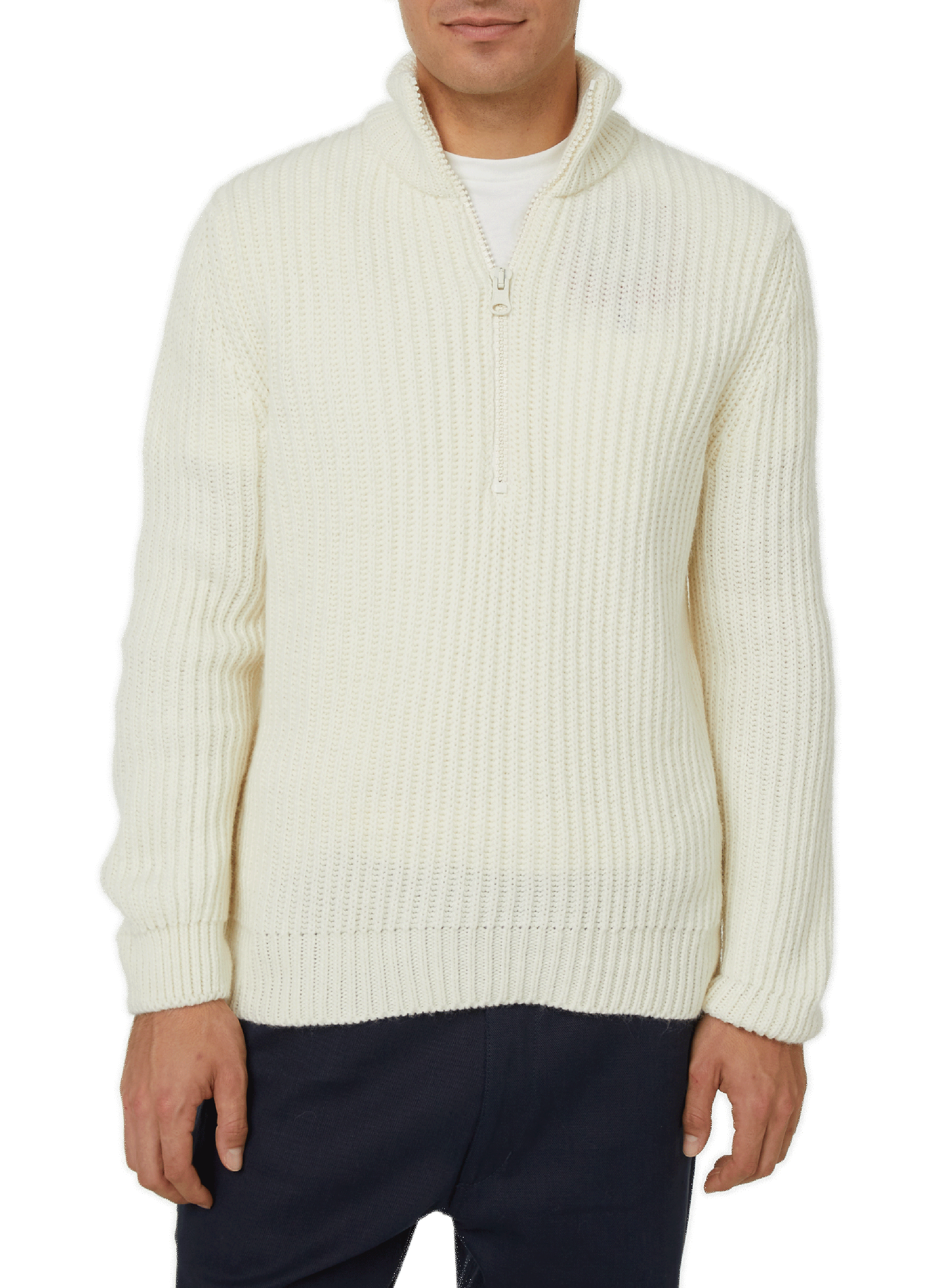 AU PRINTEMPS PARIS Pull à zip en laine mélangé Beige