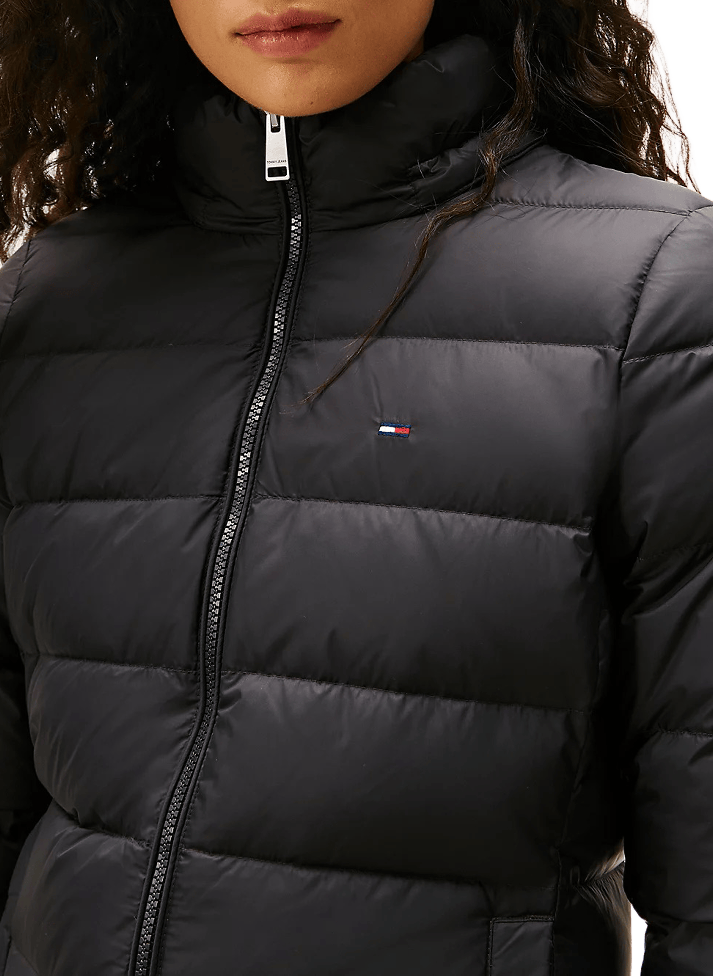 Fitted Hooded Puffer Jacket TOMMY HILFIGER Black