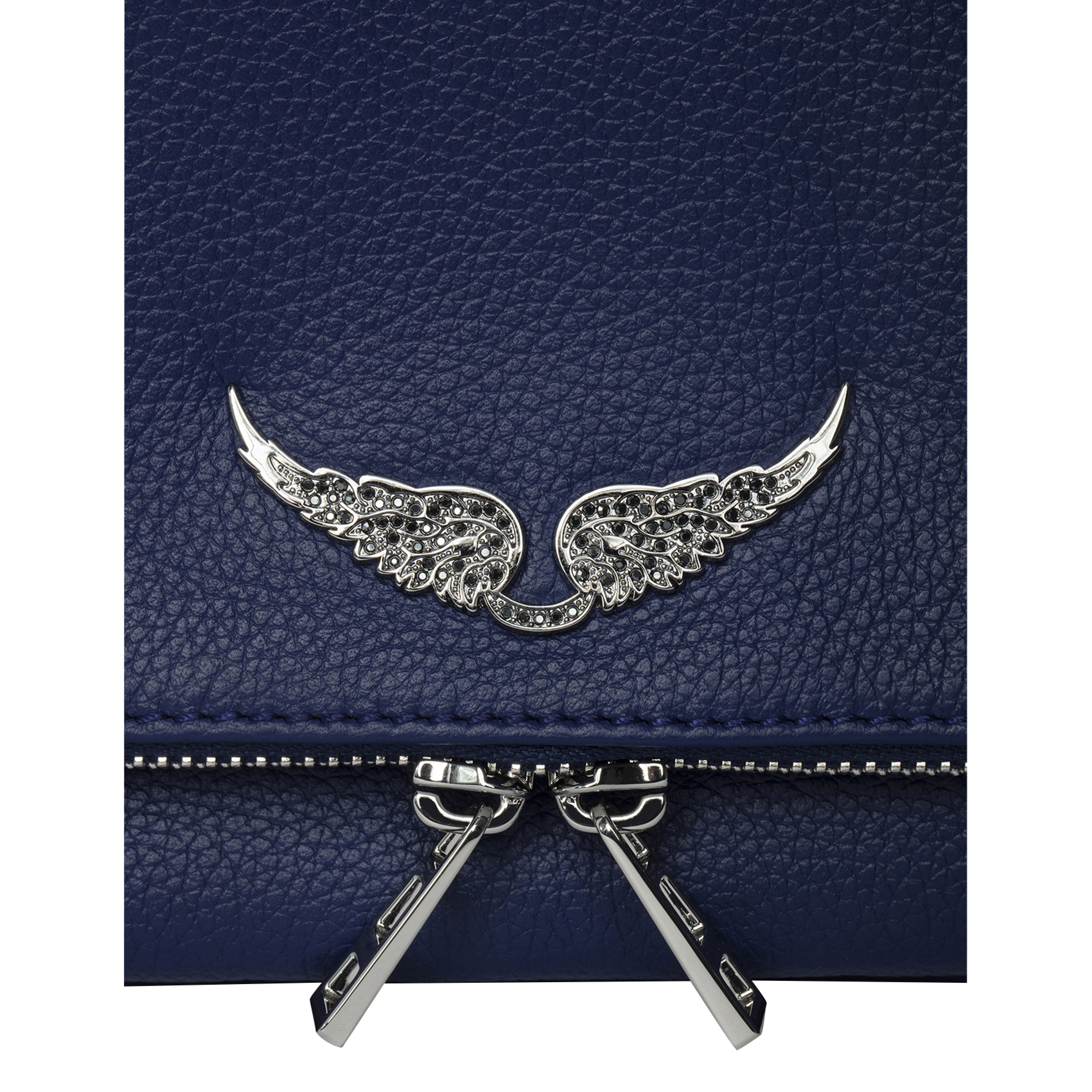 Pochette en cuir rock ZADIG&VOLTAIRE Bleu