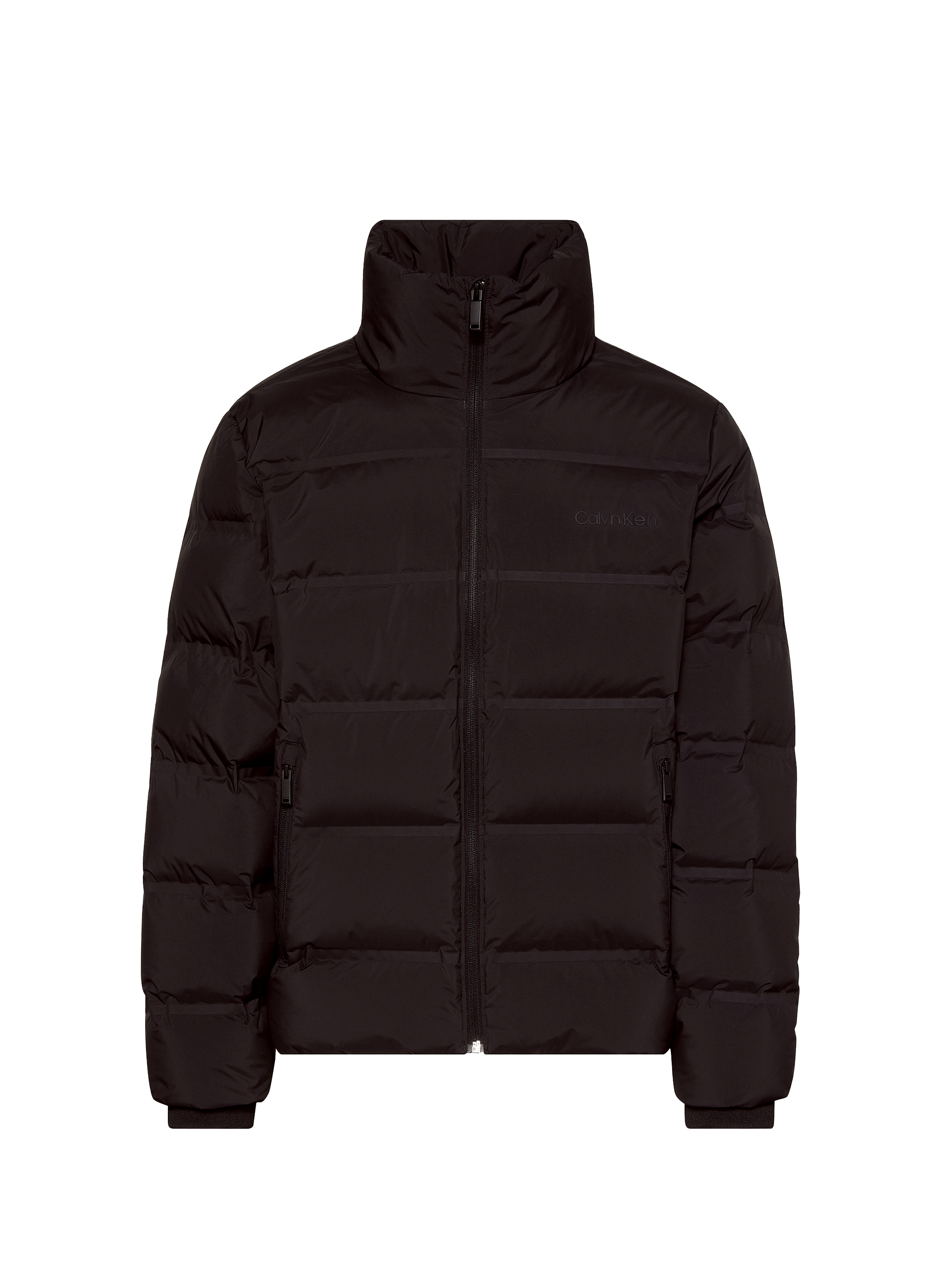 Quilted straight jacket with high collar CALVIN KLEIN Black