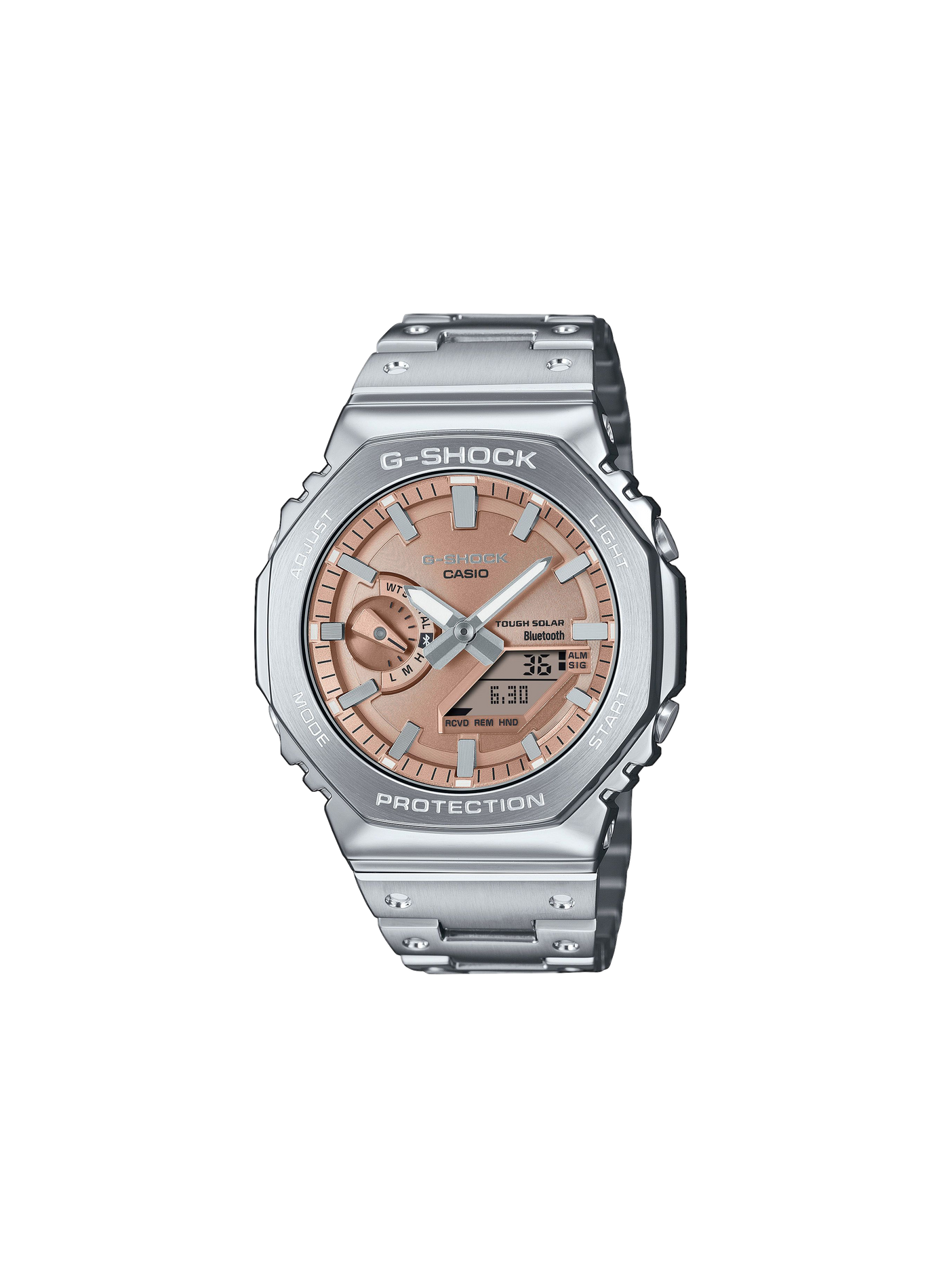 Montre quartz chrono en acier CASIO Argent