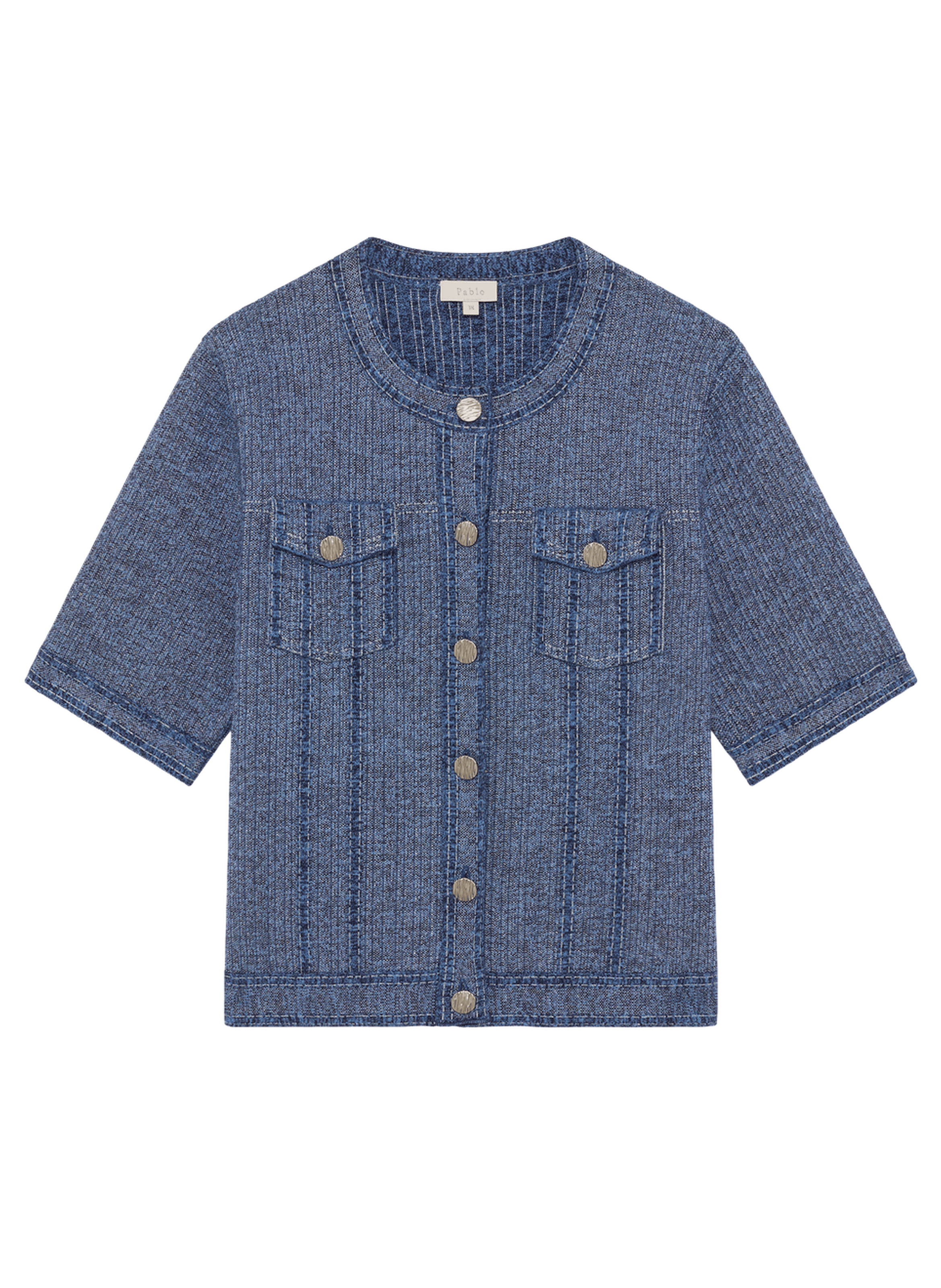 Gilet effet jean à manches courtes - lisa PABLO Bleu