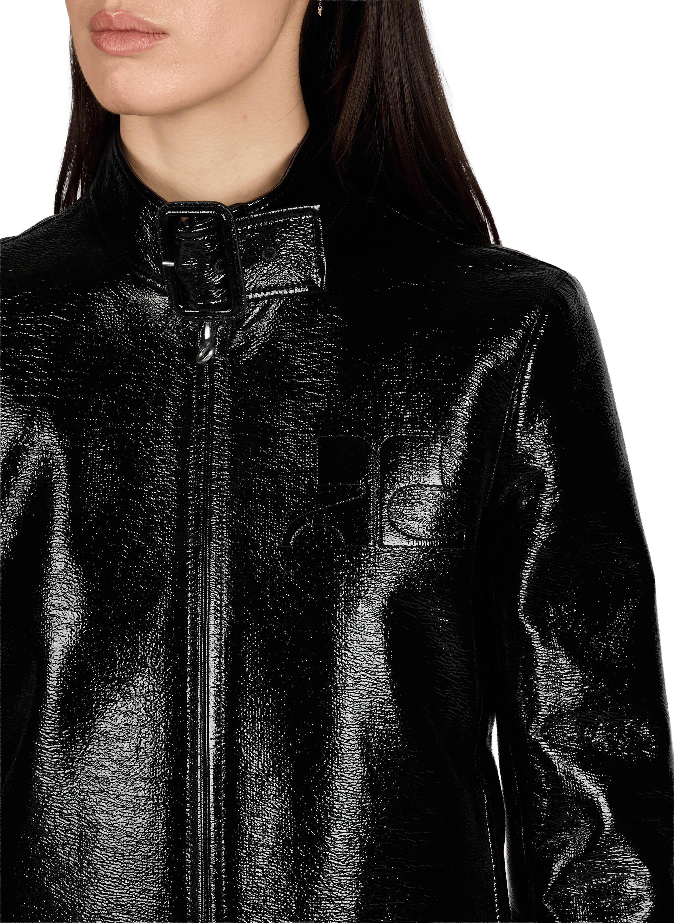 Shiny cotton blend jacket COURRÈGES Black