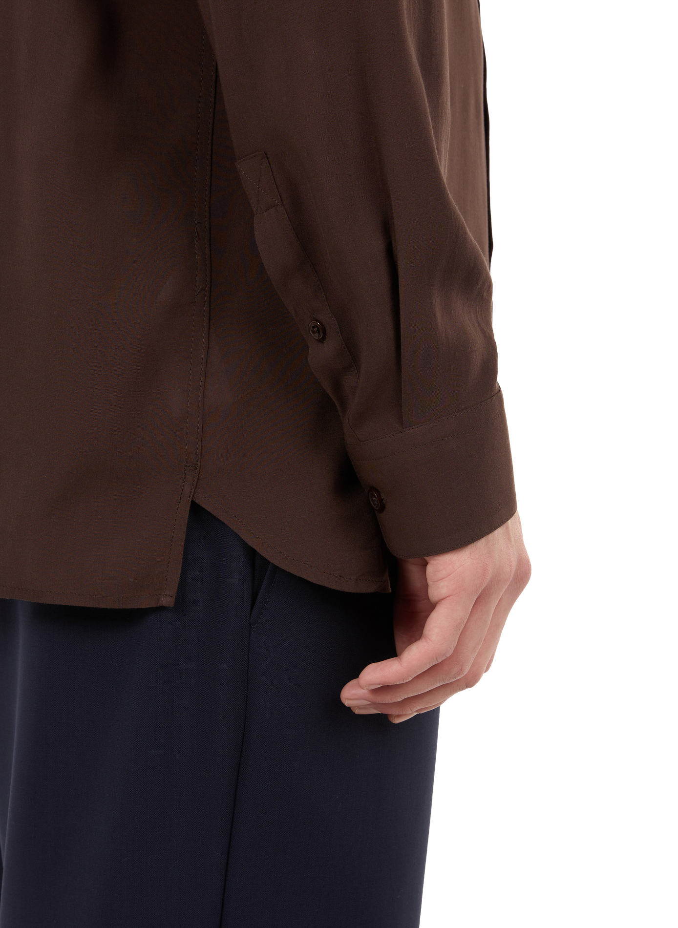 Fluid satin cotton shirt SAISON 1865 Brown