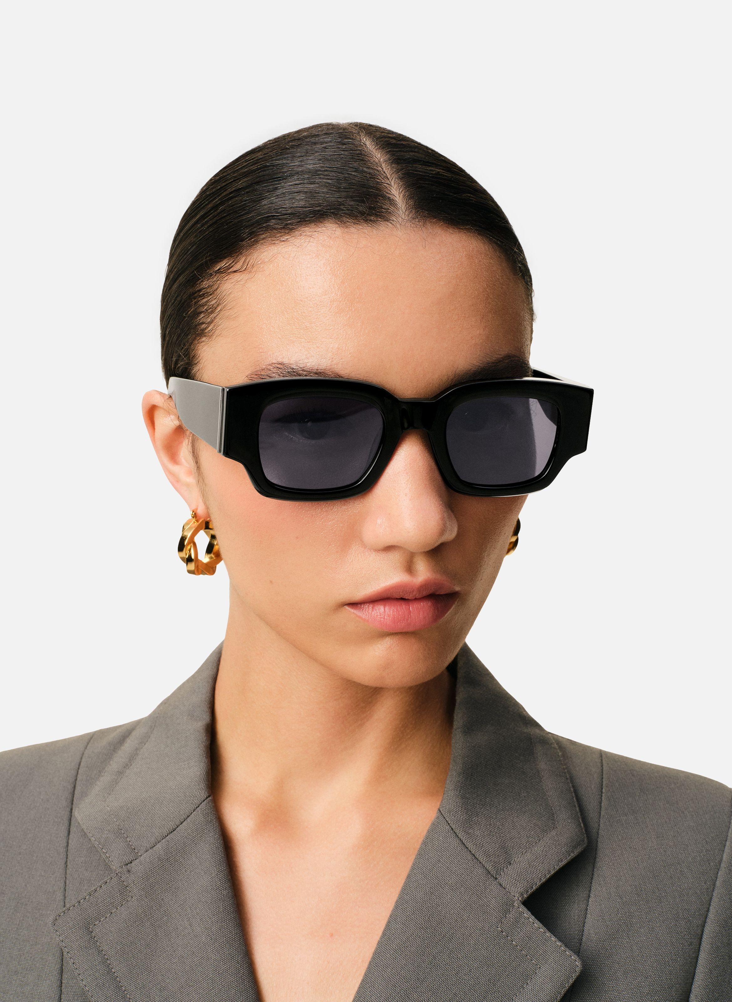 Lunettes de soleil 75001 en acétate unisexes AMI PARIS Noir