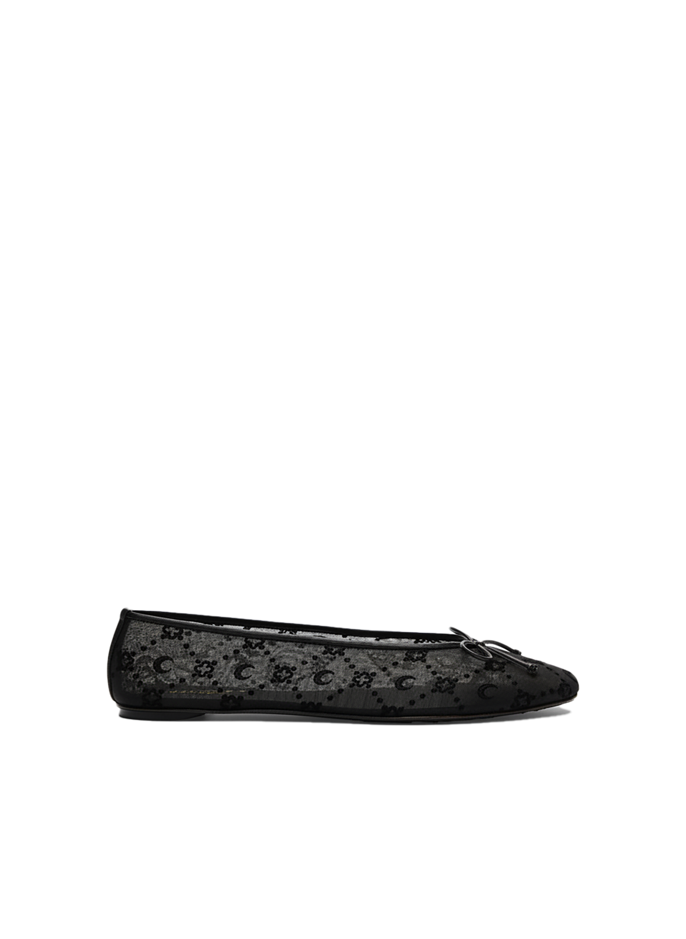 Moonogram mesh flock flats MARINE SERRE Black