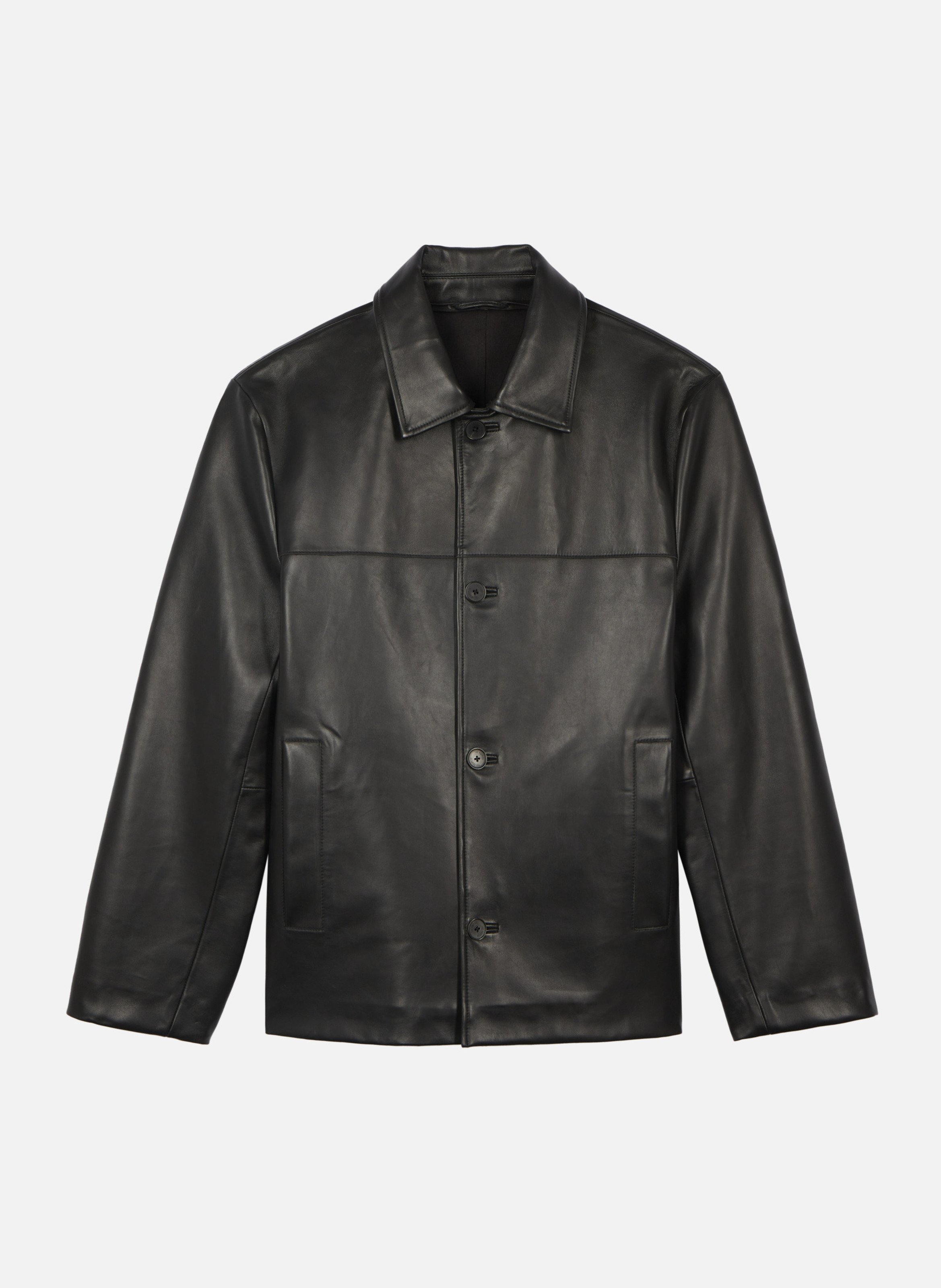 Blouson en cuir à boutons THE KOOPLES Noir