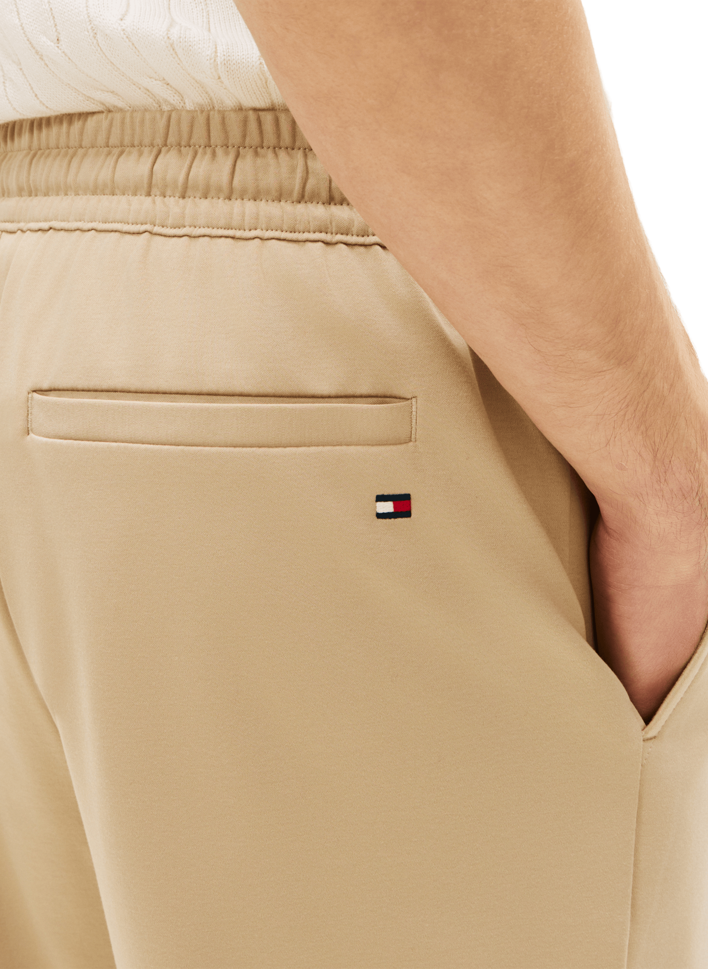 Straight Bermuda shorts in mixed cotton TOMMY HILFIGER Beige