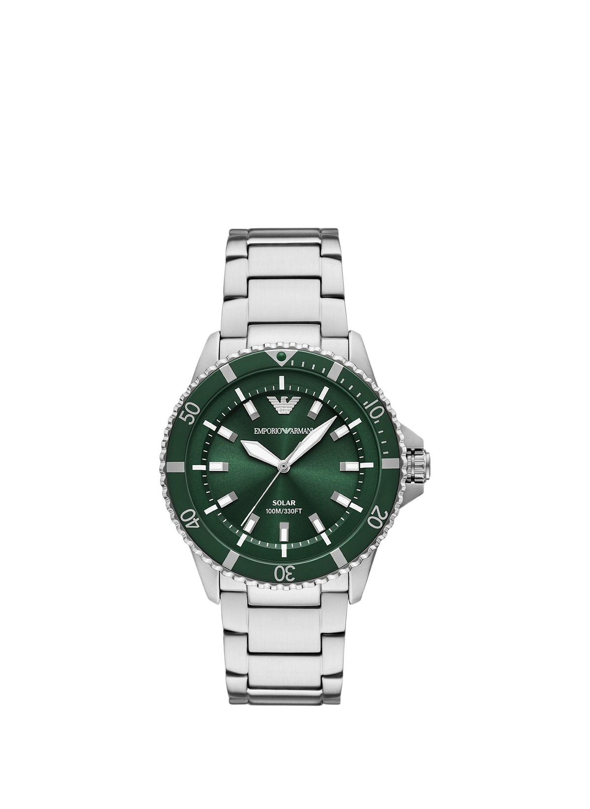 Montre quartz World Explorer en acier inoxydable ARMANI MONTRES Vert