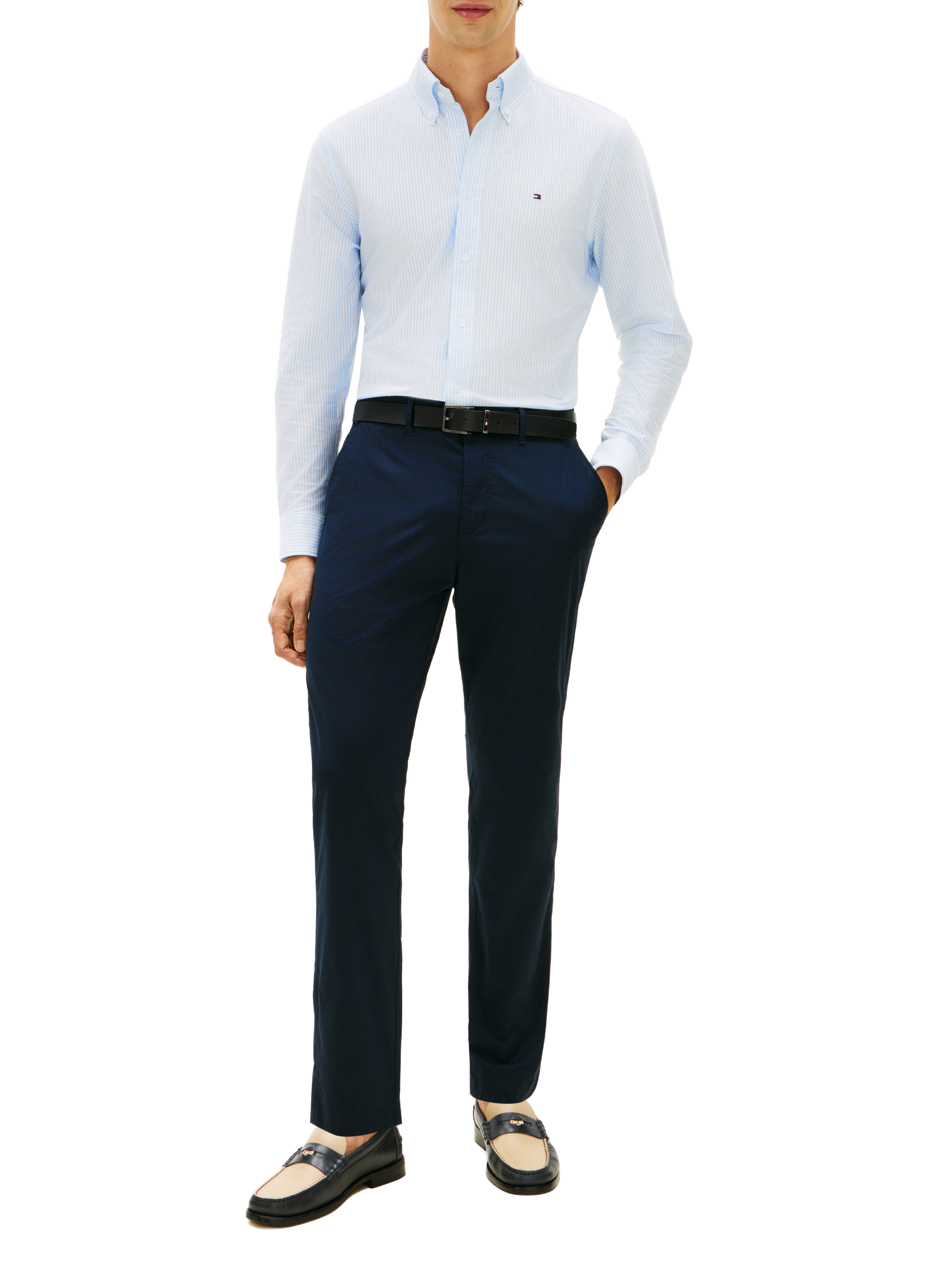 Pantalon chino Harlem en coton mélangé TOMMY HILFIGER Bleu
