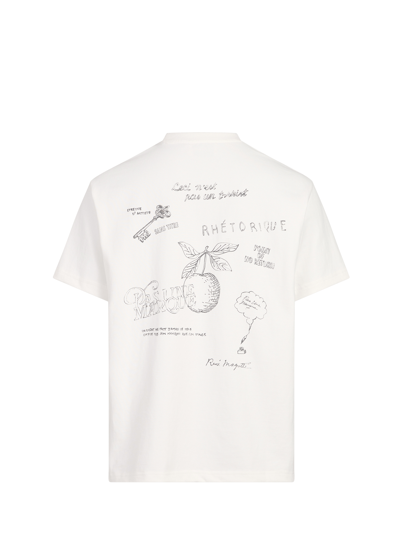 Oversized printed cotton T-shirt PAS UNE MARQUE White