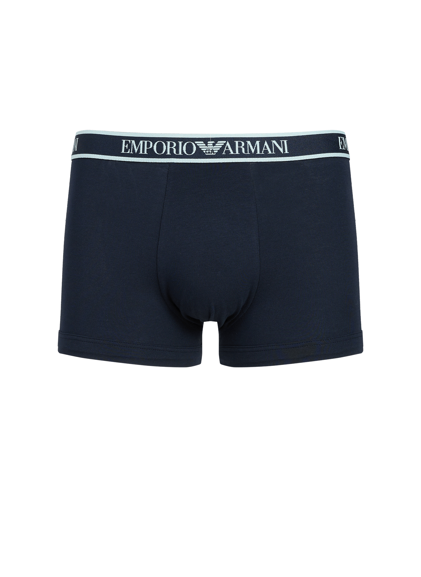 Set of three plain boxers in blended cotton EMPORIO ARMANI Blue