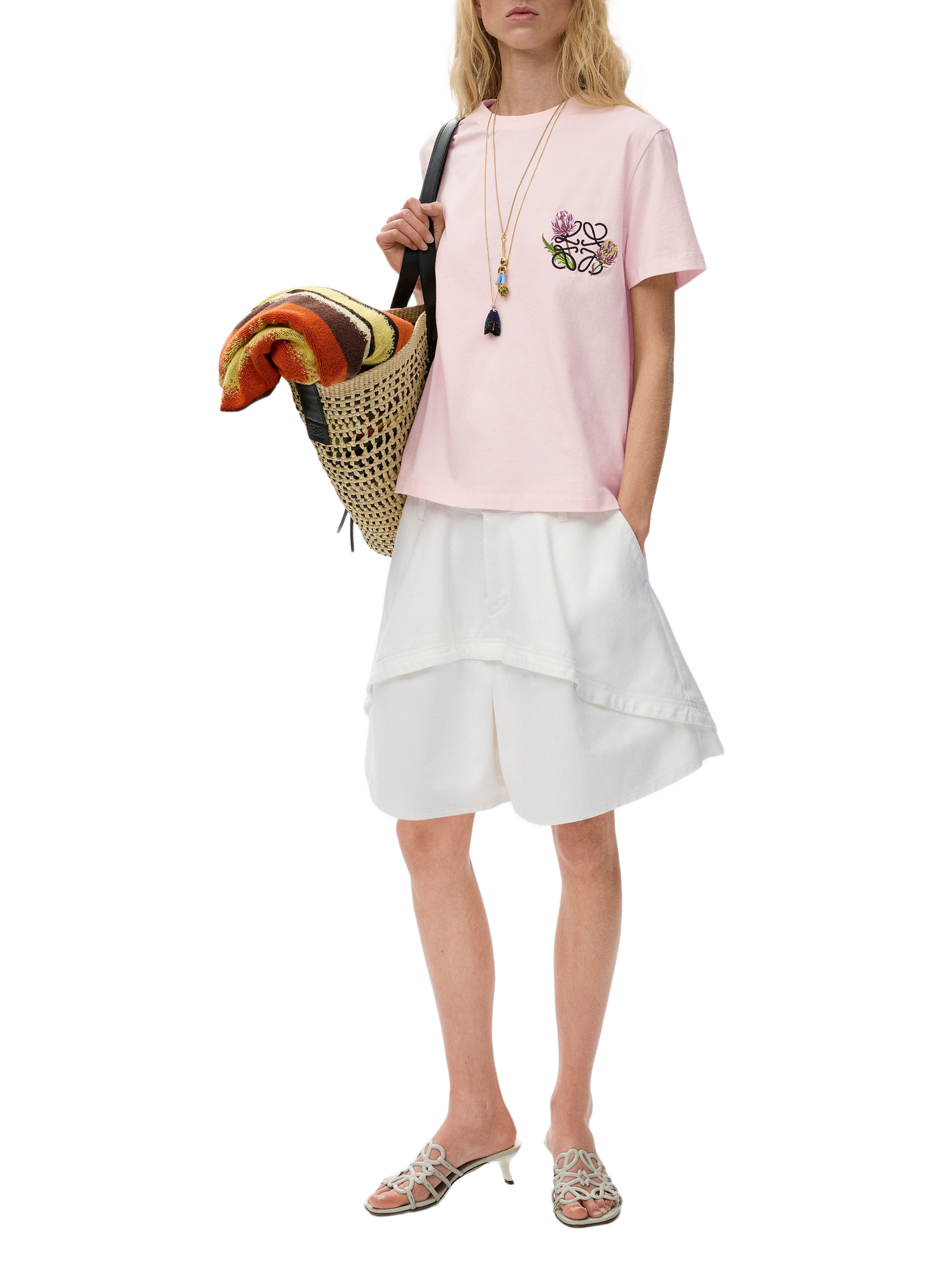 Classic embroidered cotton t-shirt LOEWE Pink