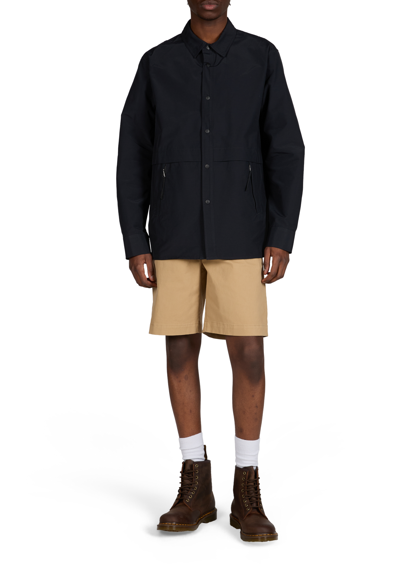 Solid overshirt with classic collar AIGLE Black