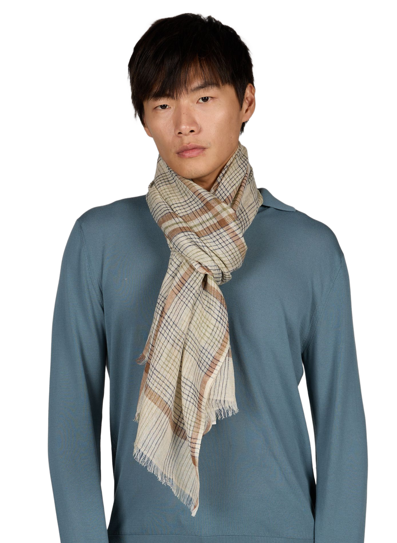 Printed scarf in linen and cotton blend SAISON 1865 Multicolour