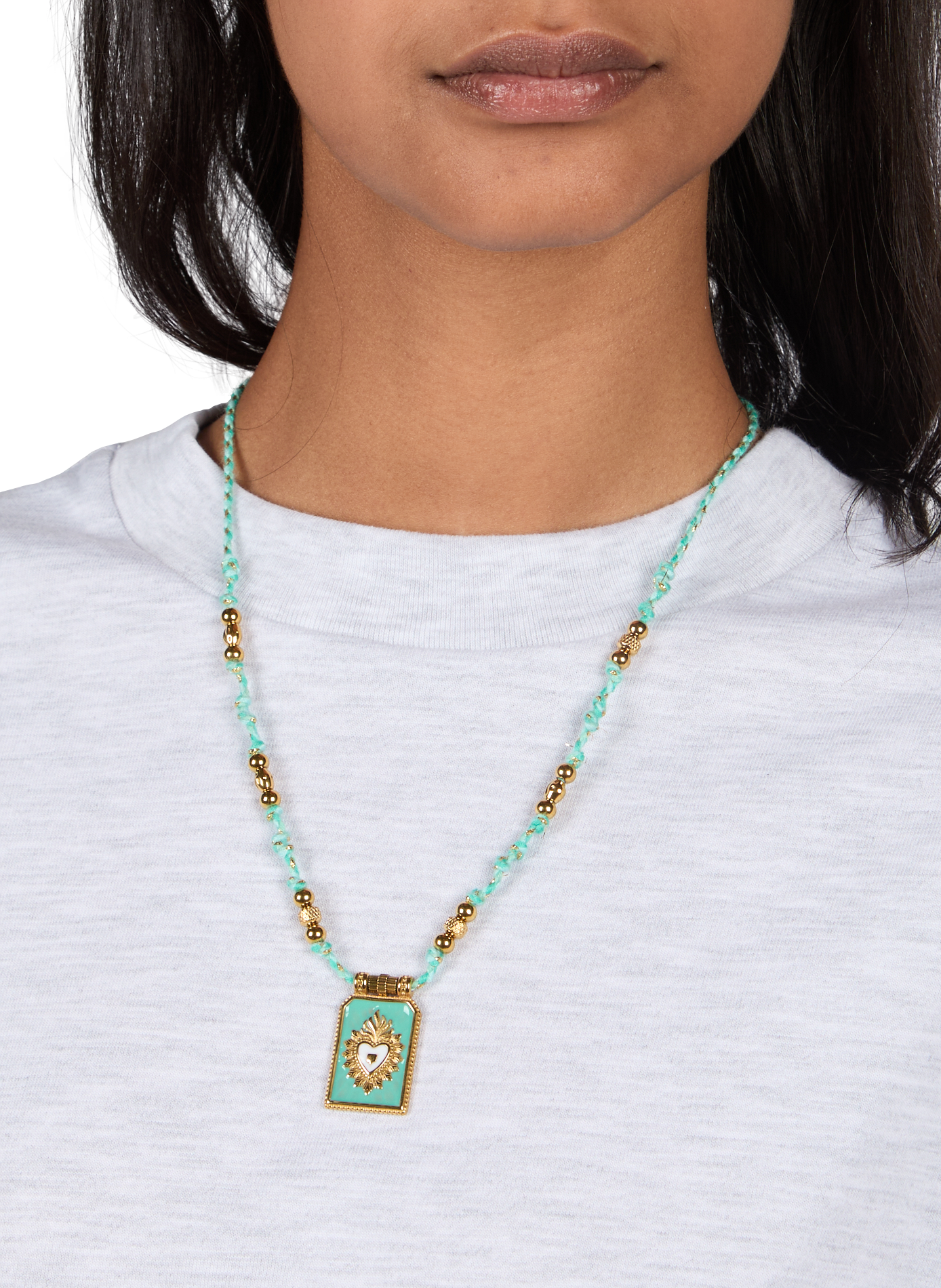 Collier à pendentif en coton mélangé AU PRINTEMPS PARIS Vert