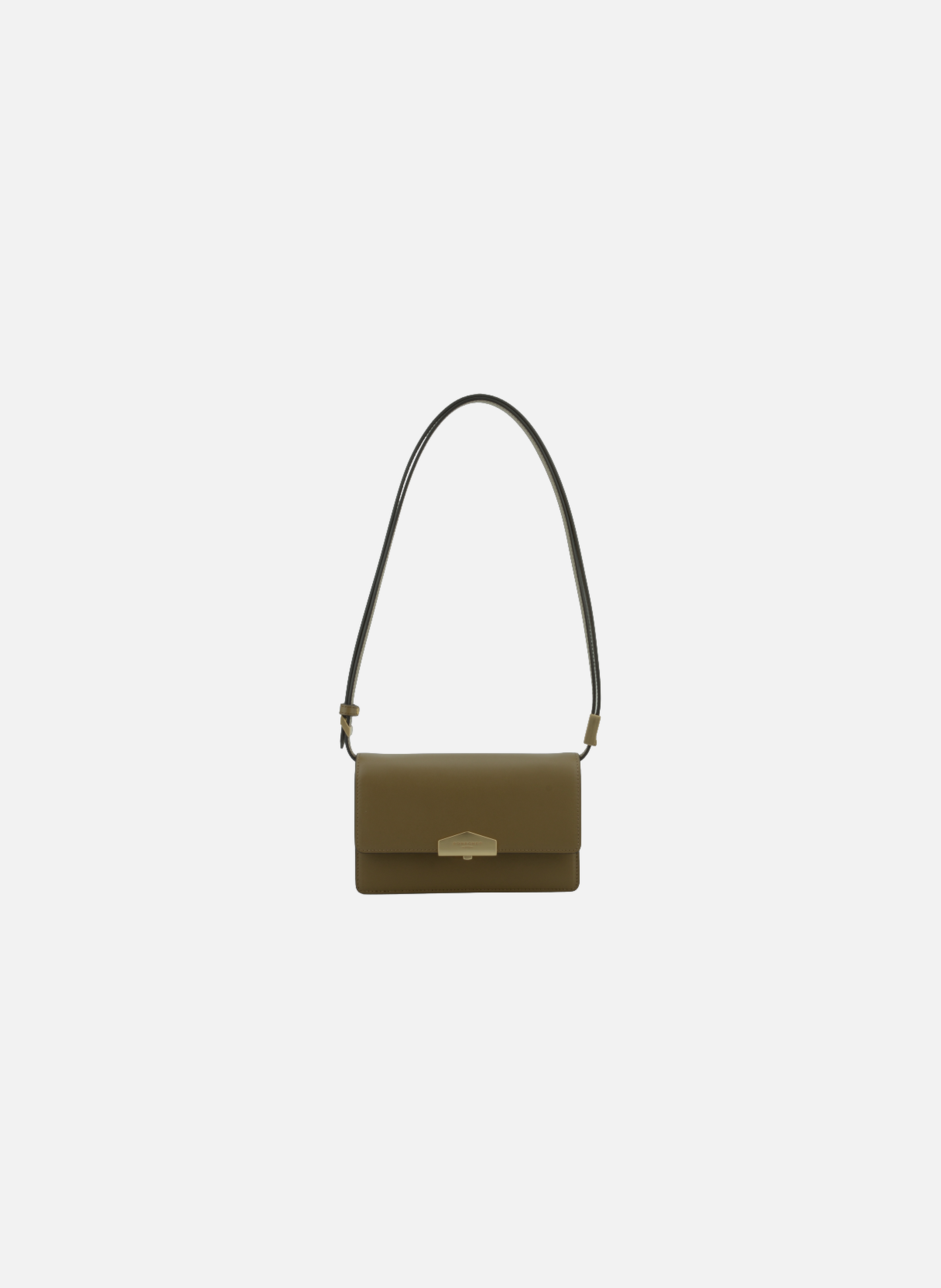 Anjou | sac porté épaule pm en cuir lisse POURCHET Kaki