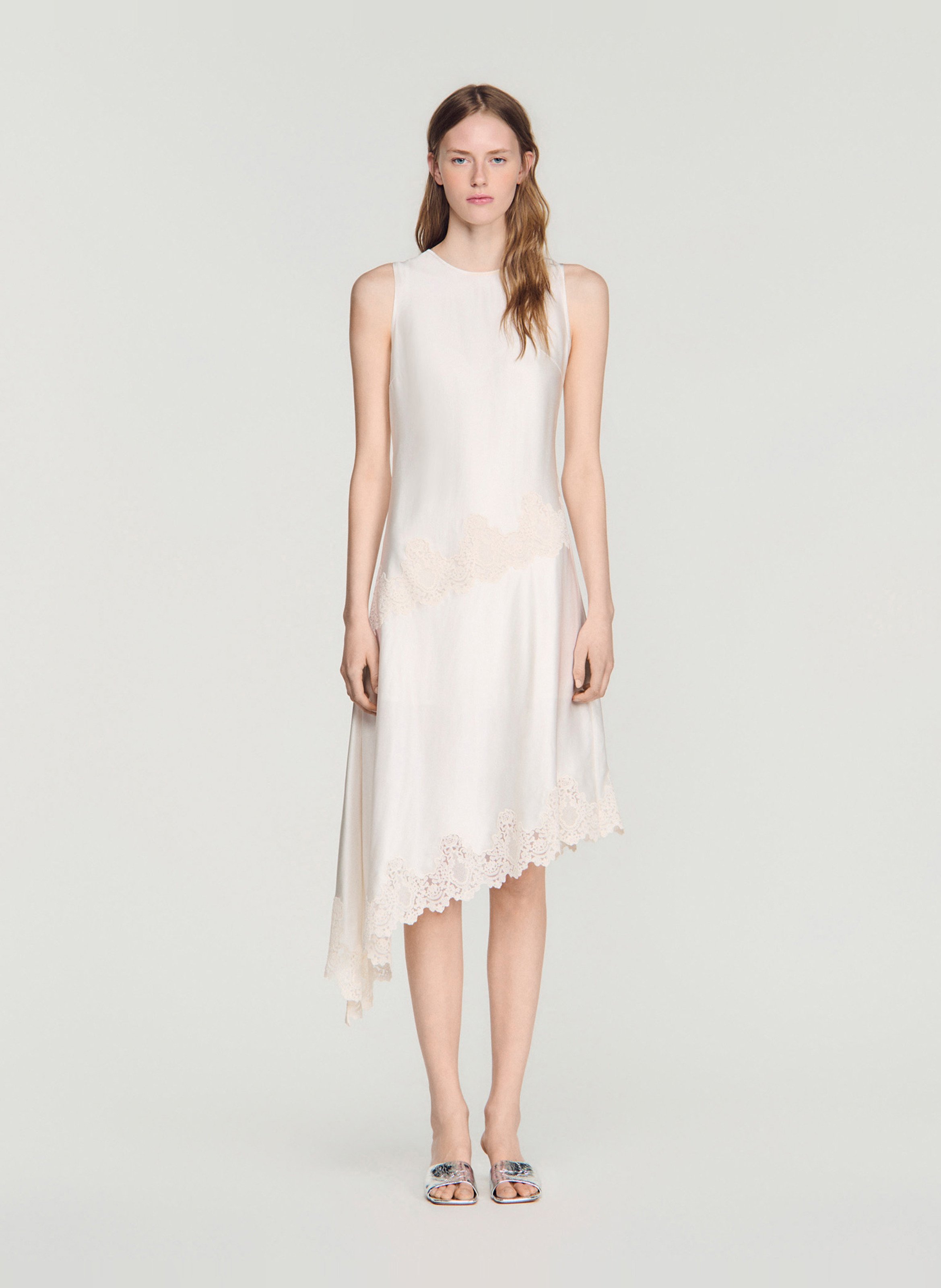 Robe midi asymétrique SANDRO Beige