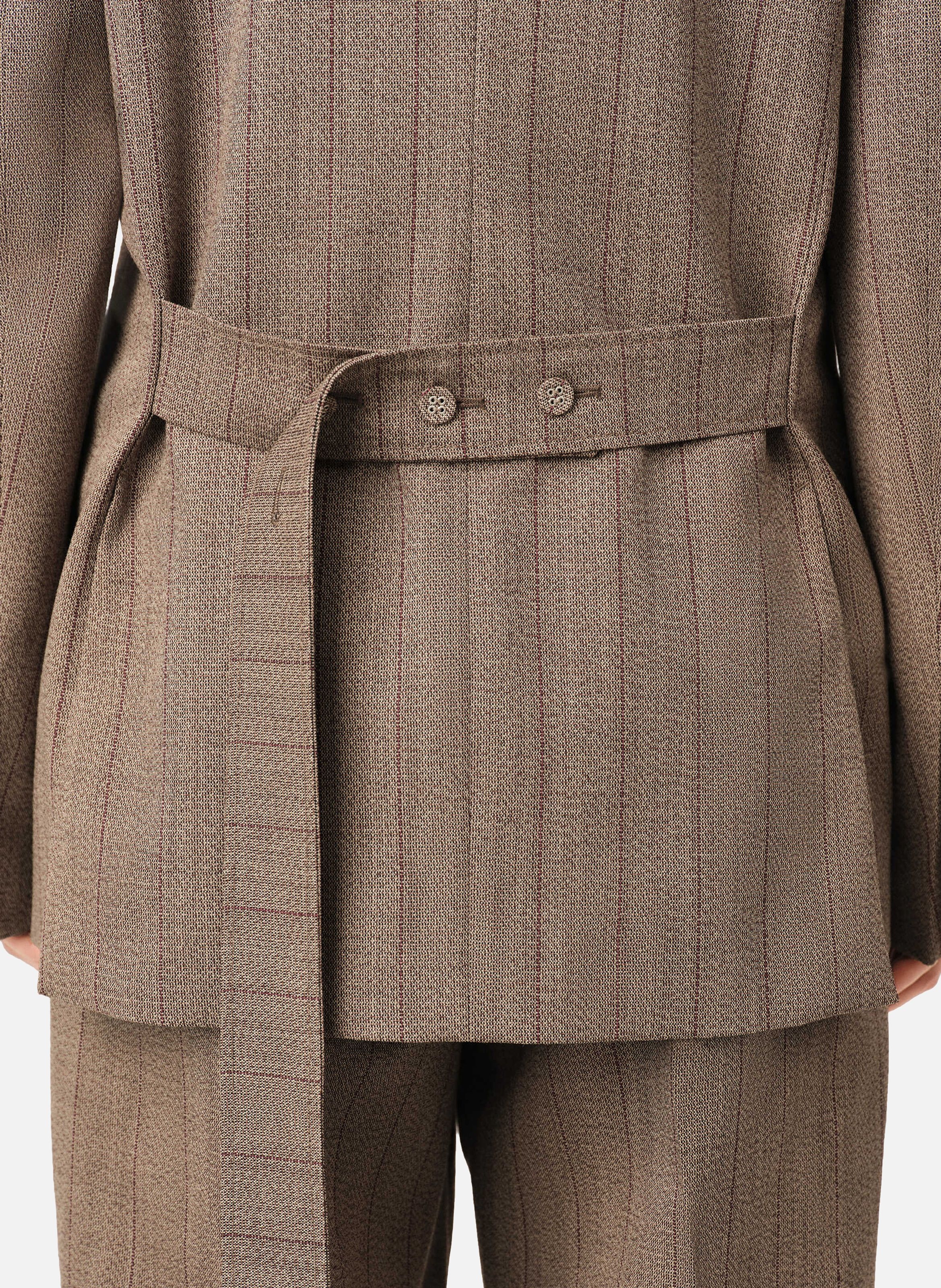 Veste rayée double boutonnage en laine AMI PARIS Marron