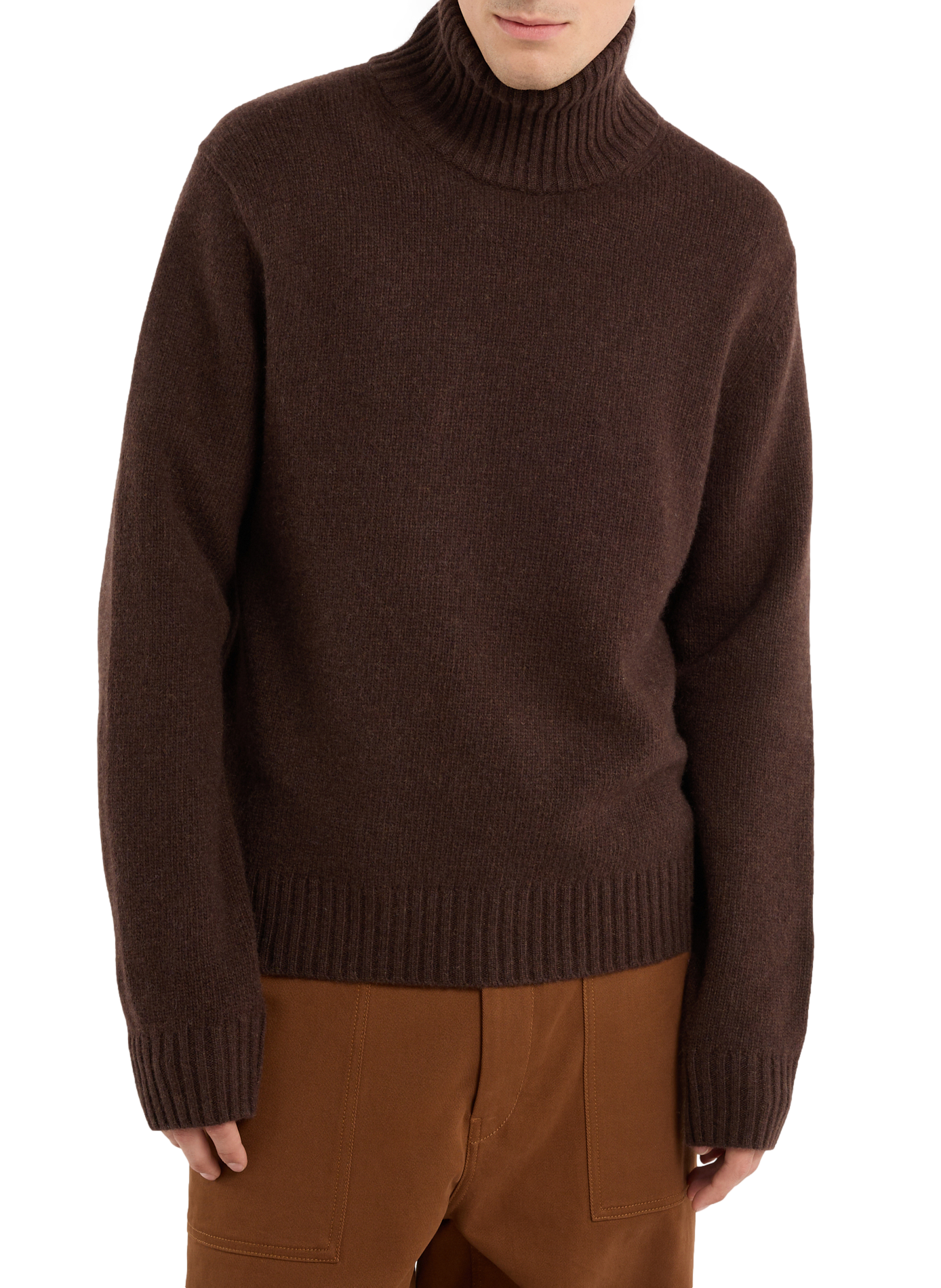 Wollpullover mit Stehkragen aus Merinowolle | Braun SAISON 1865 Herren