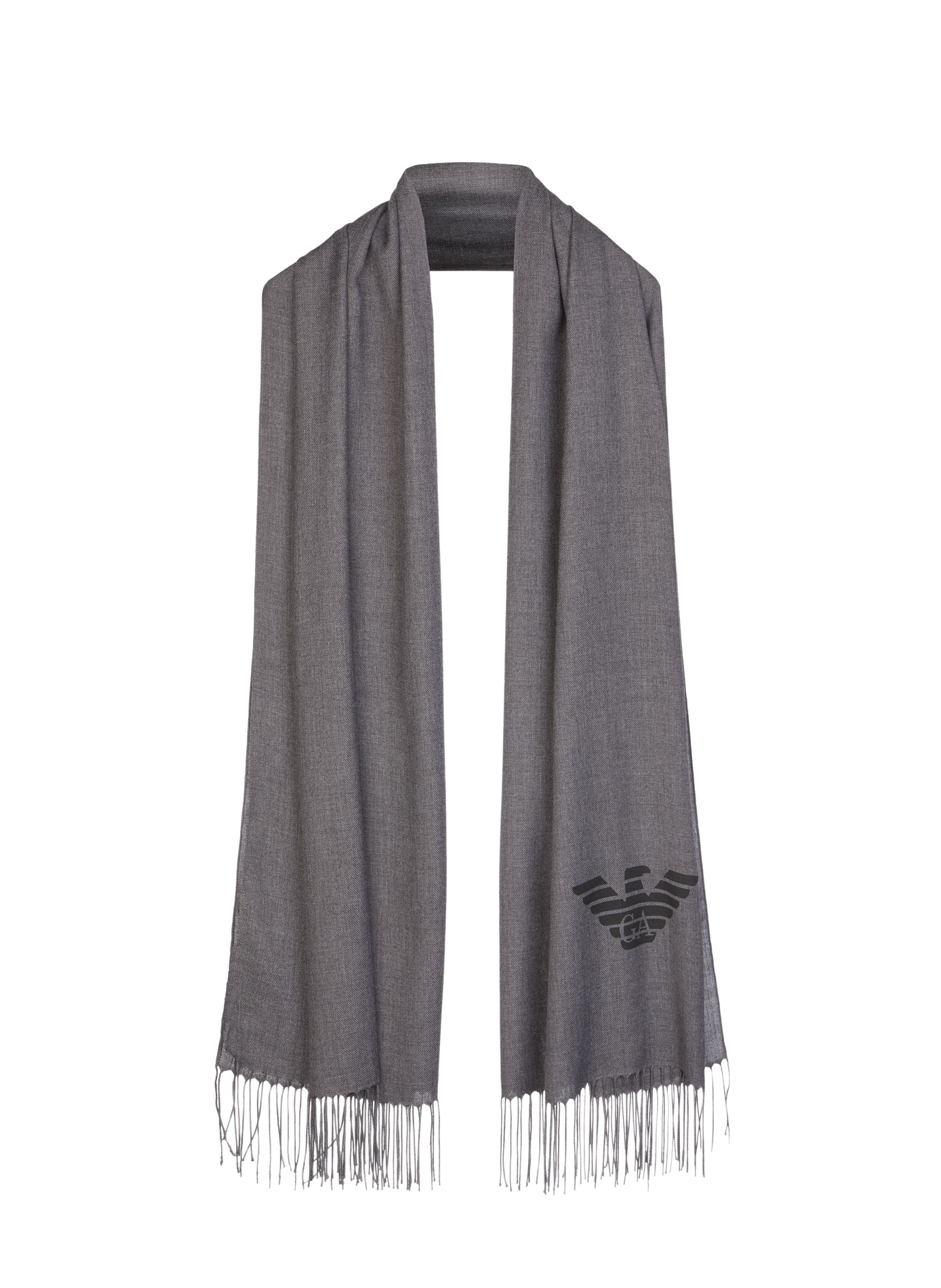 Fransenschal EMPORIO ARMANI Grau