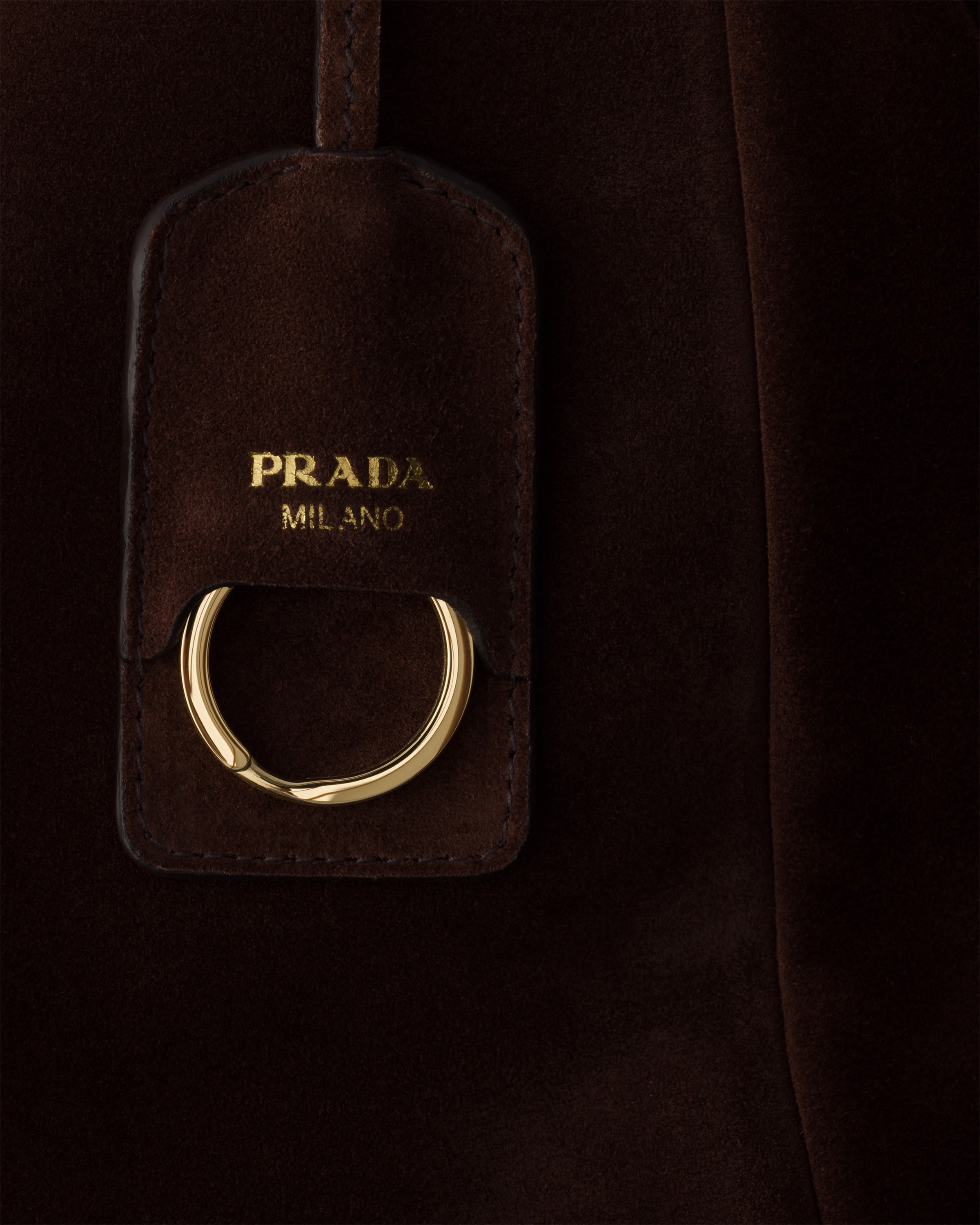 Sac prada carry moyen en veau velours PRADA Marron