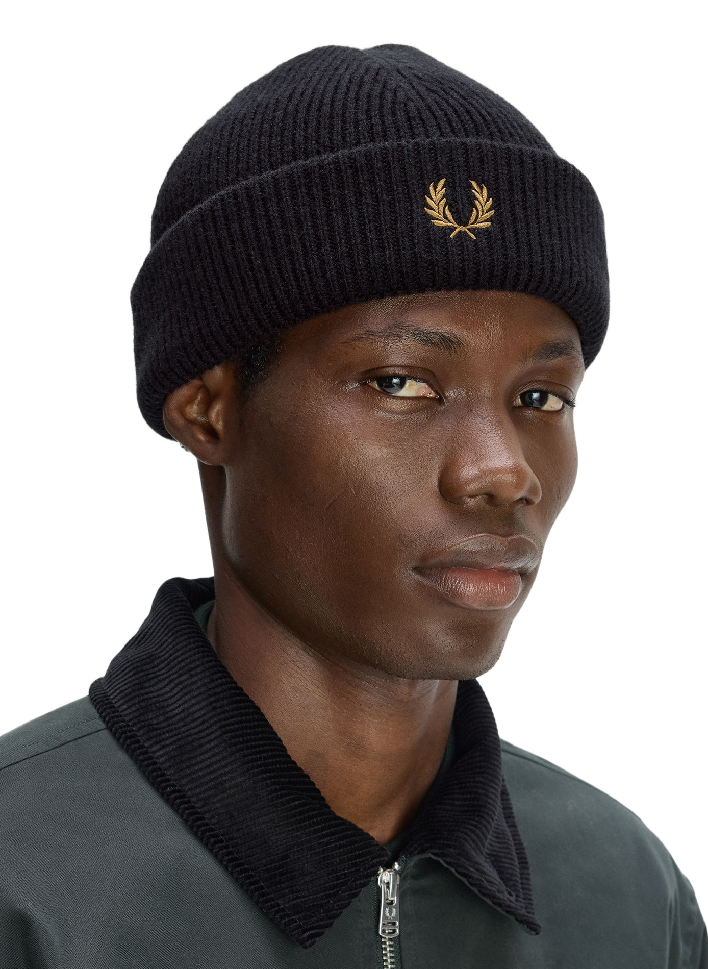 Bonnet en maille en laine FRED PERRY Noir