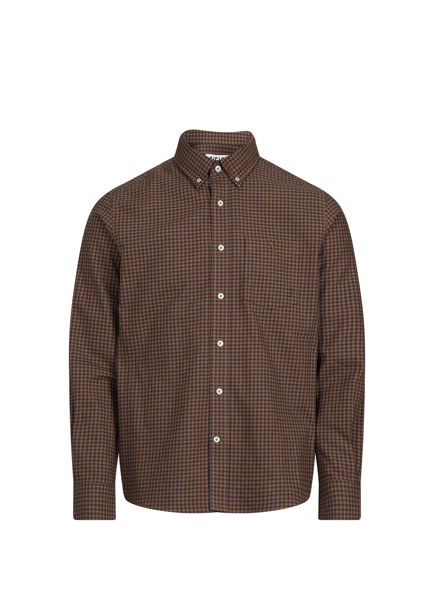 Straight classic collar shirt in printed cotton AIGLE Brown