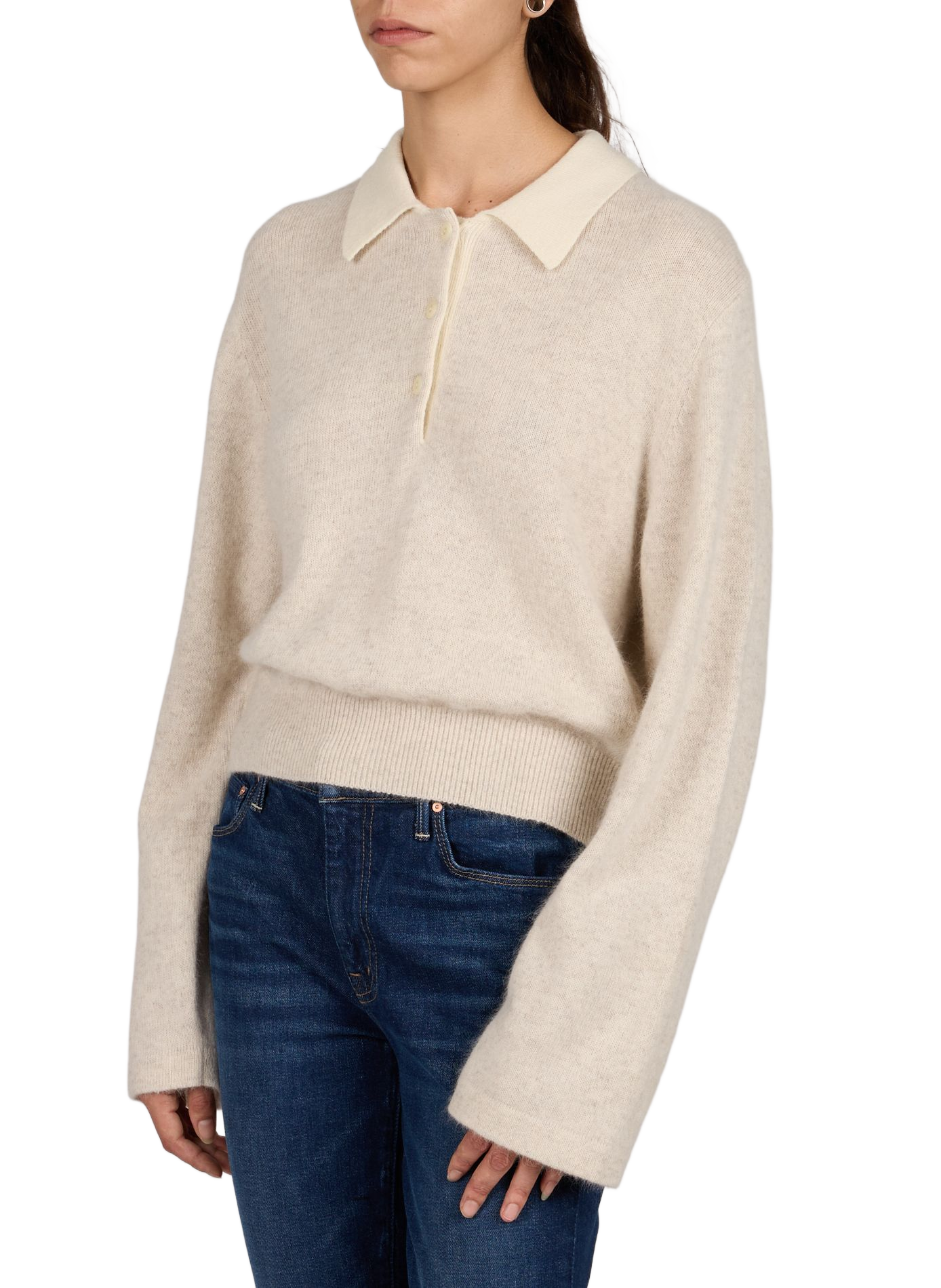 Oversize Pullover mit Polokragen BELLEROSE Beige