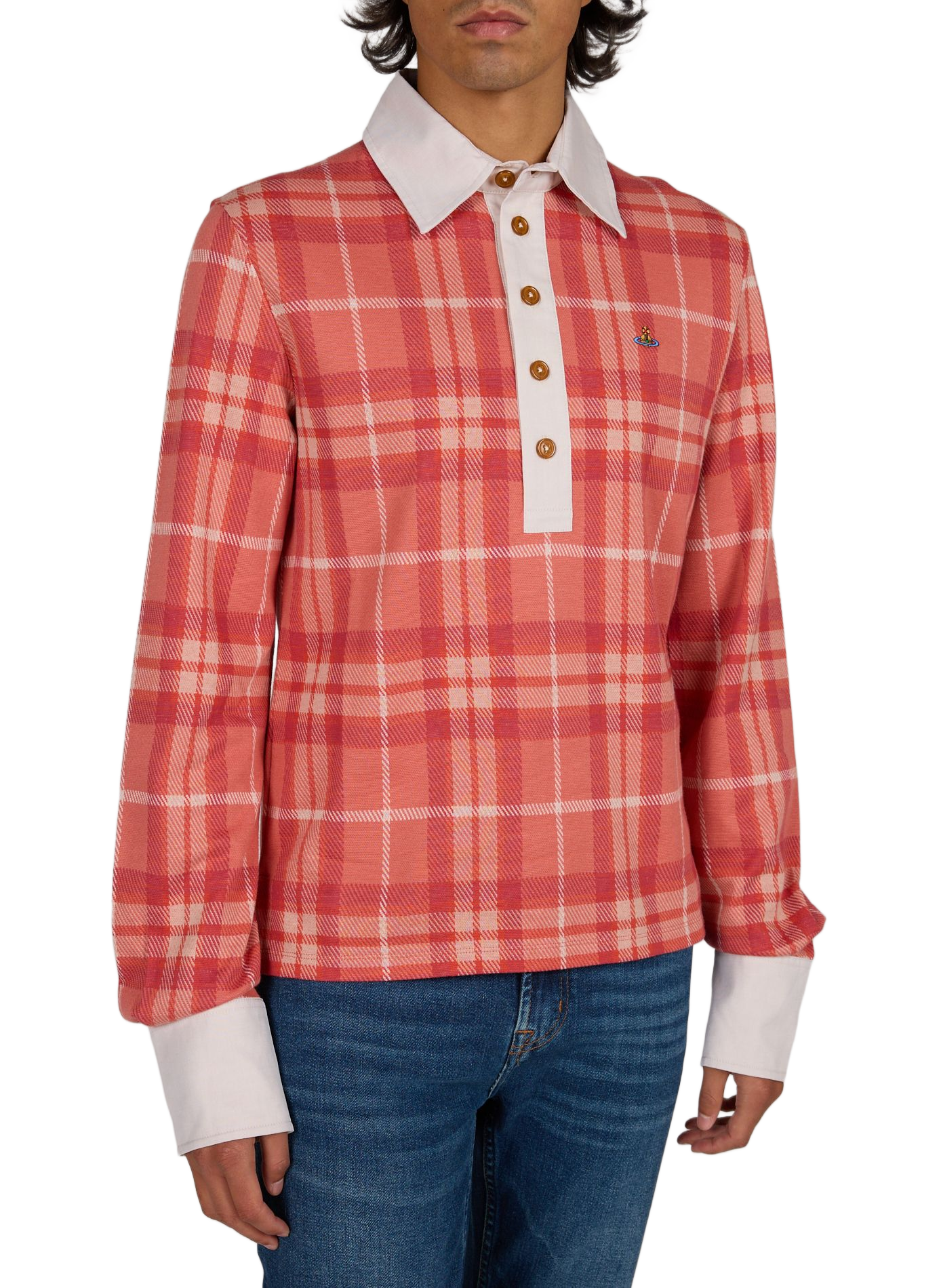 Polo droit à motif en coton VIVIENNE WESTWOOD Multicolore