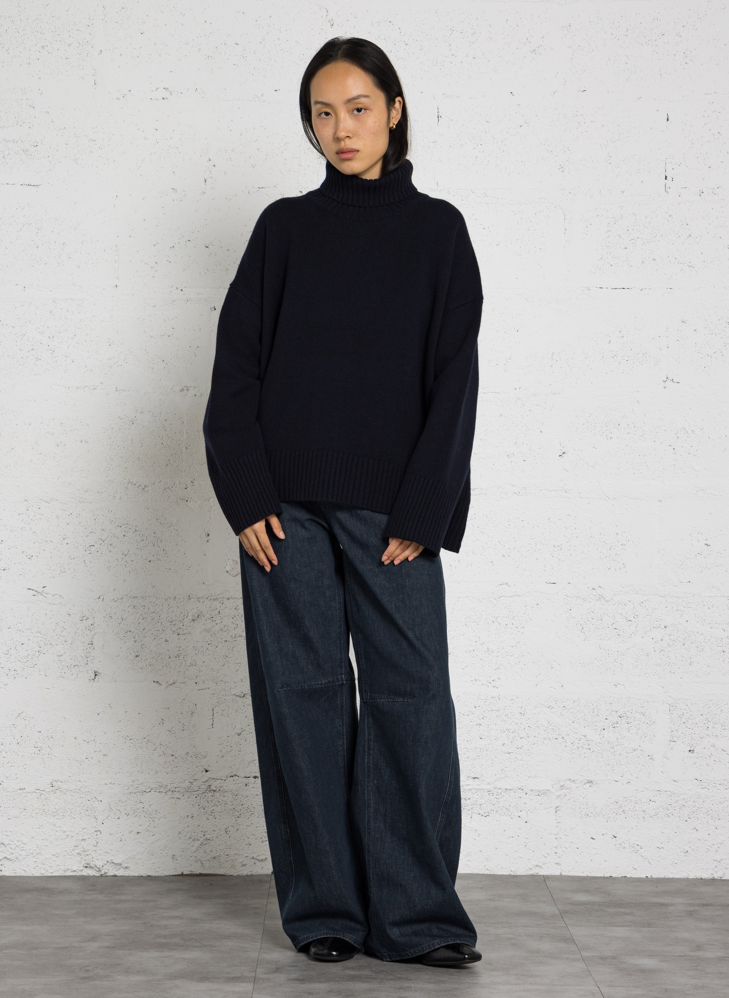 Pull col roulé oversize en laine william SOEUR Bleu