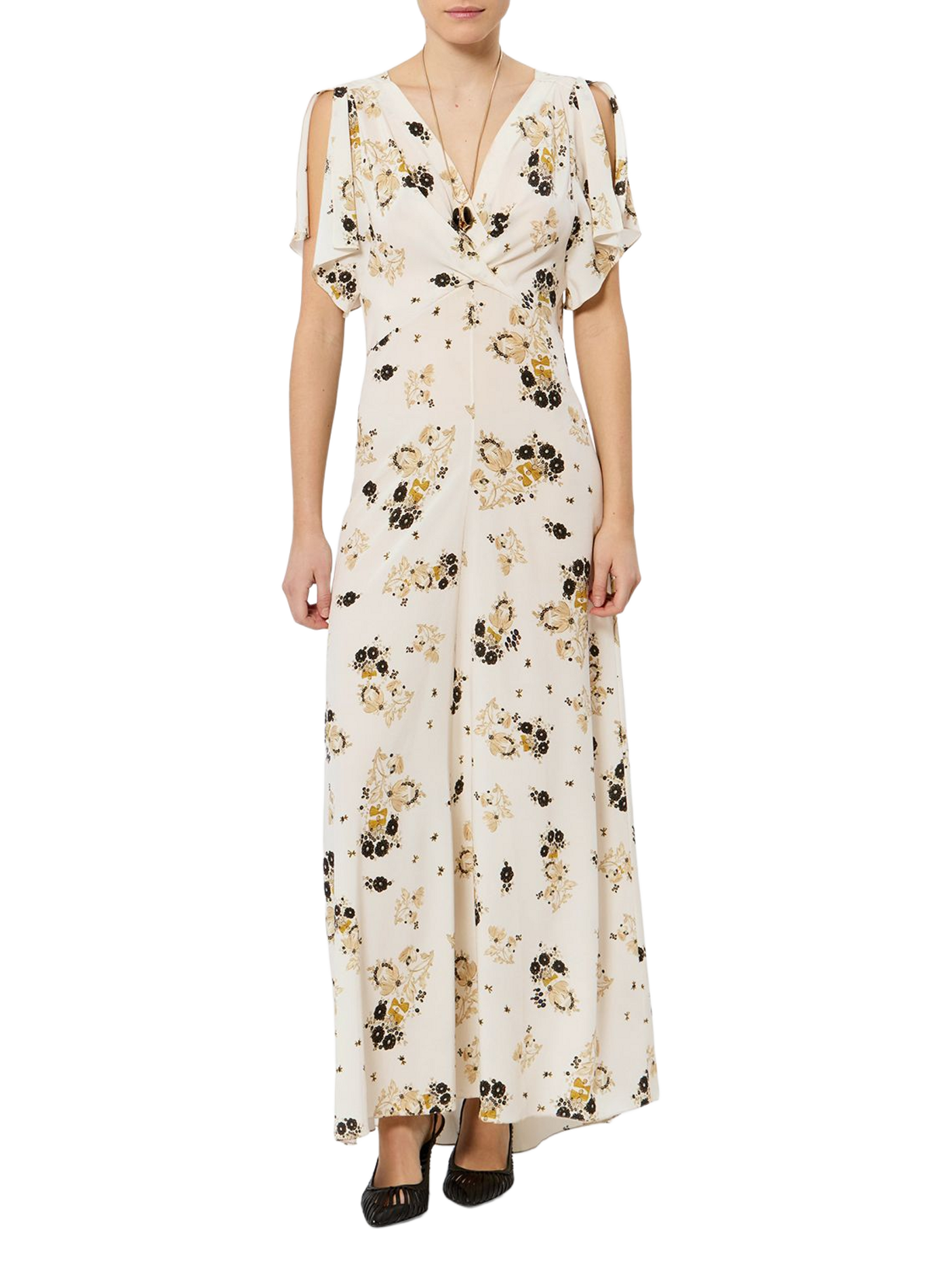 Long Falja printed silk dress ISABEL MARANT White