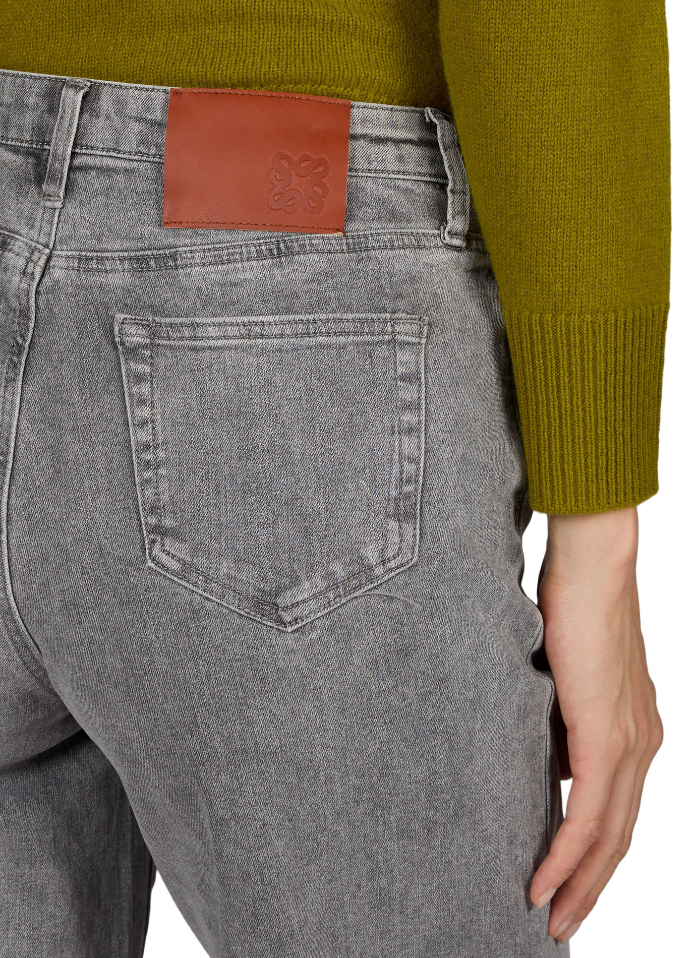 High-waisted wide-leg jeans SUNCOO Grey