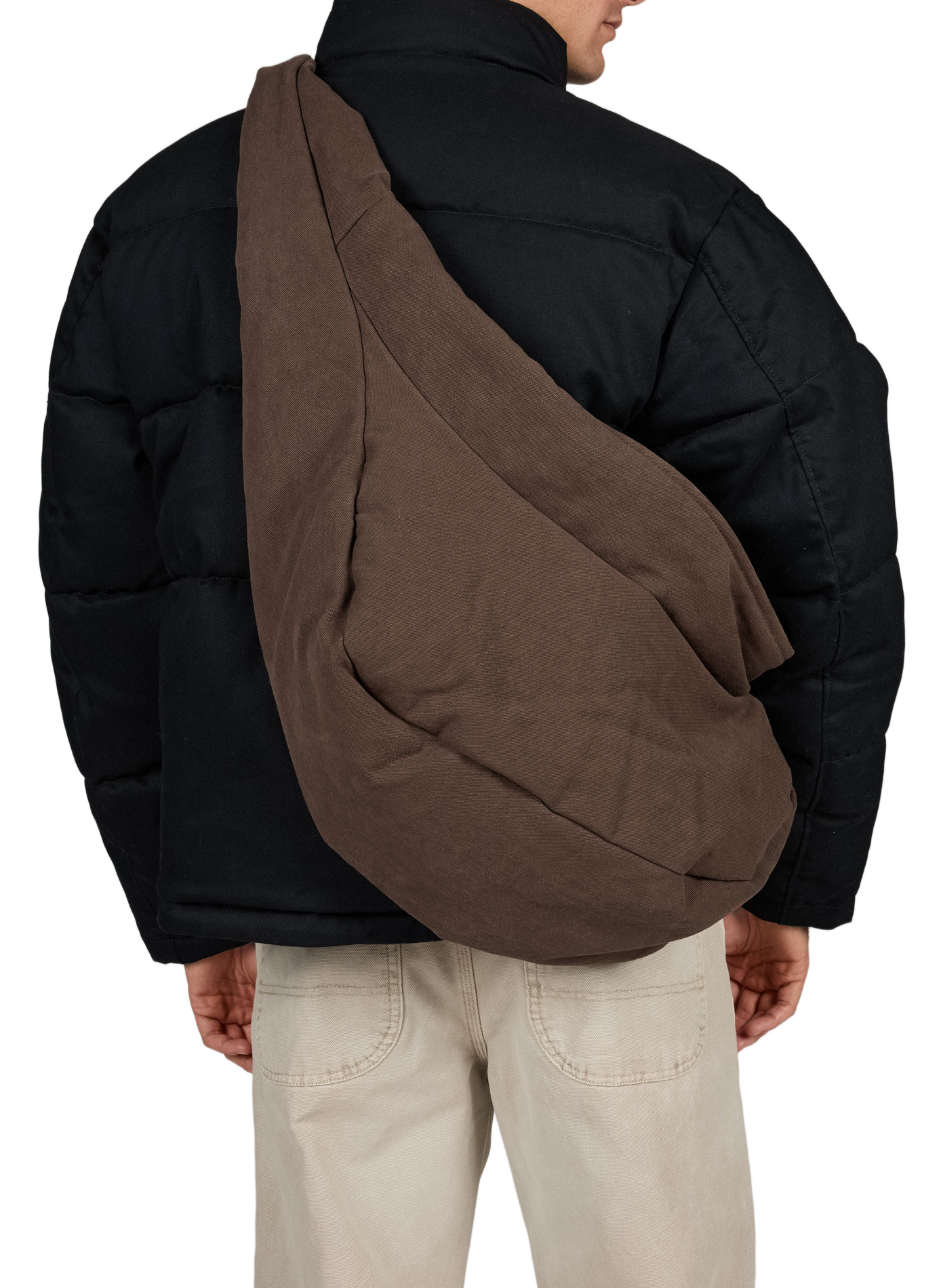 Cotton crossbody bag SEVENTH Brown