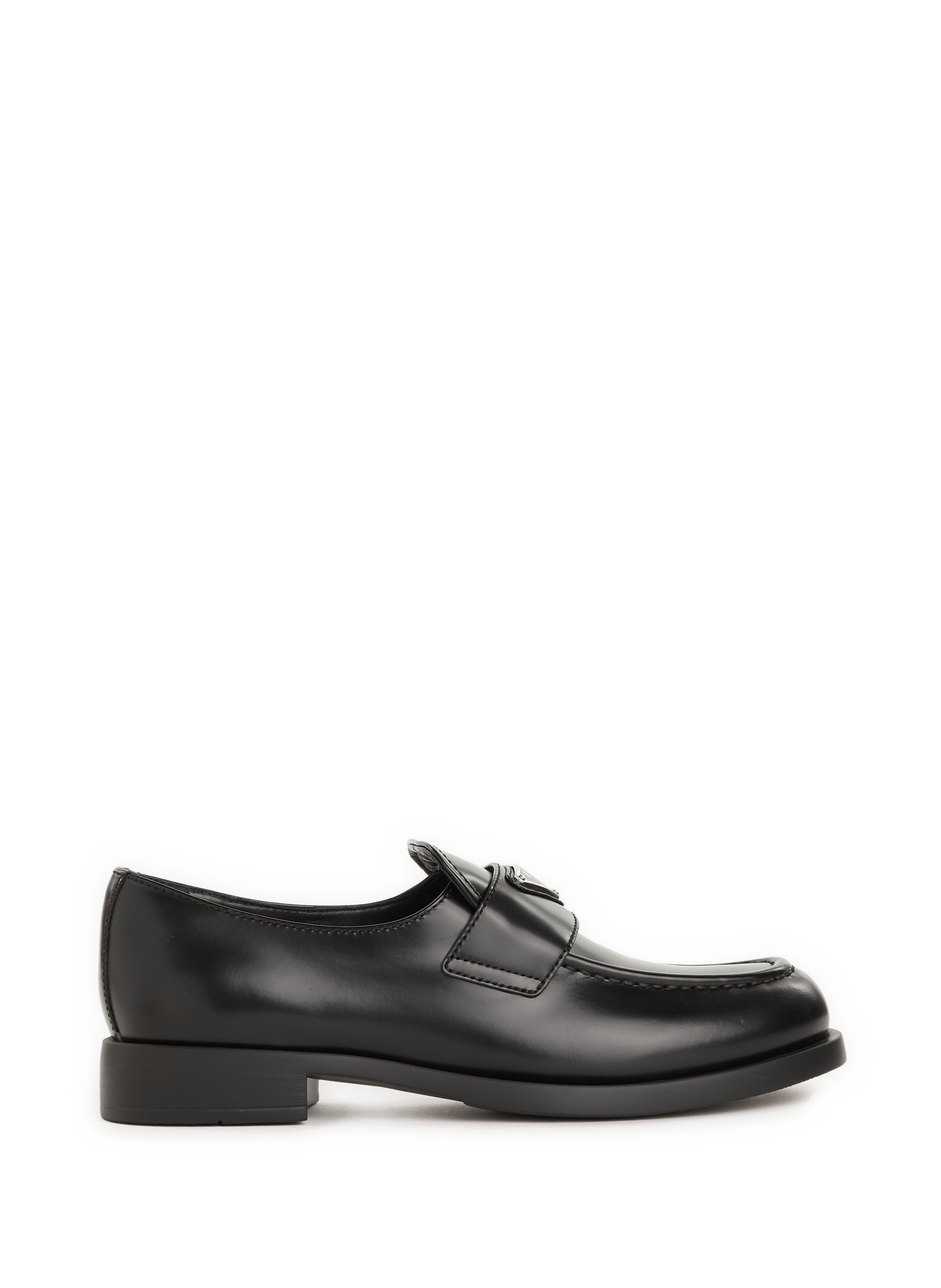 Calfskin leather loafers PRADA Black